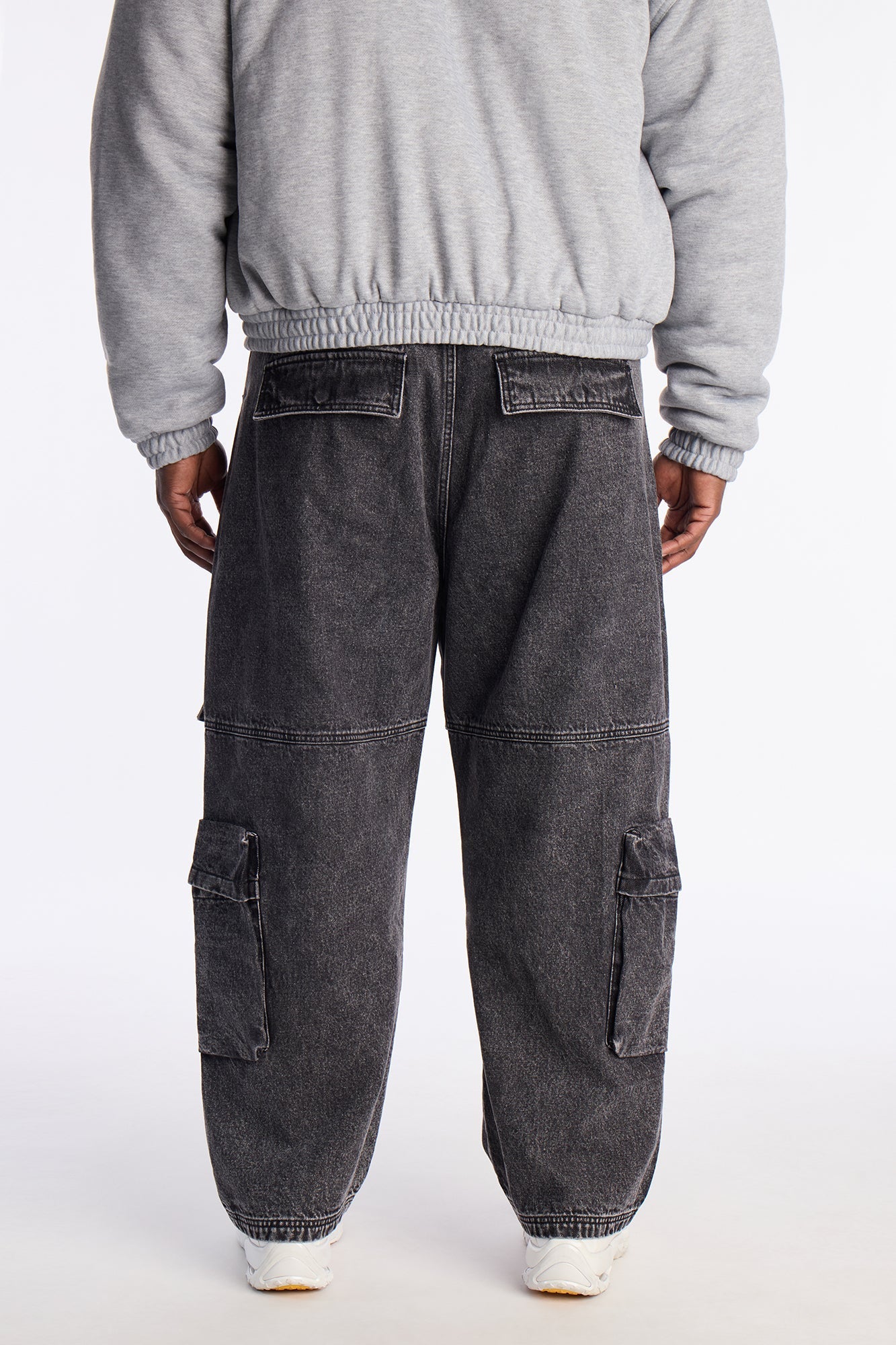 Baggy Pass It Over Cargo Jean - Black Wash Fashion Nova