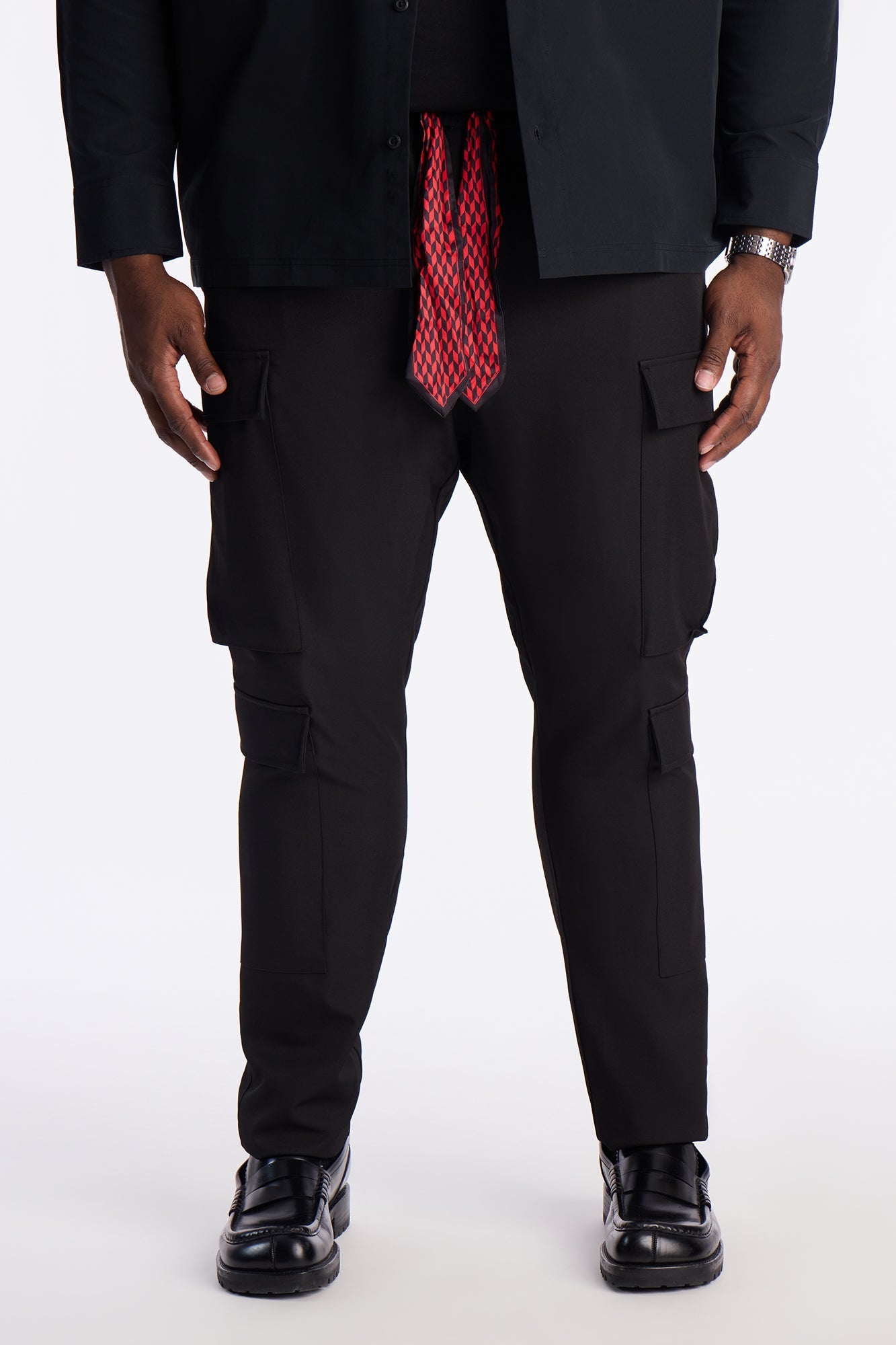 Skinny Stacked Sentinel Multi Pocket Pant - Black Fashion Nova