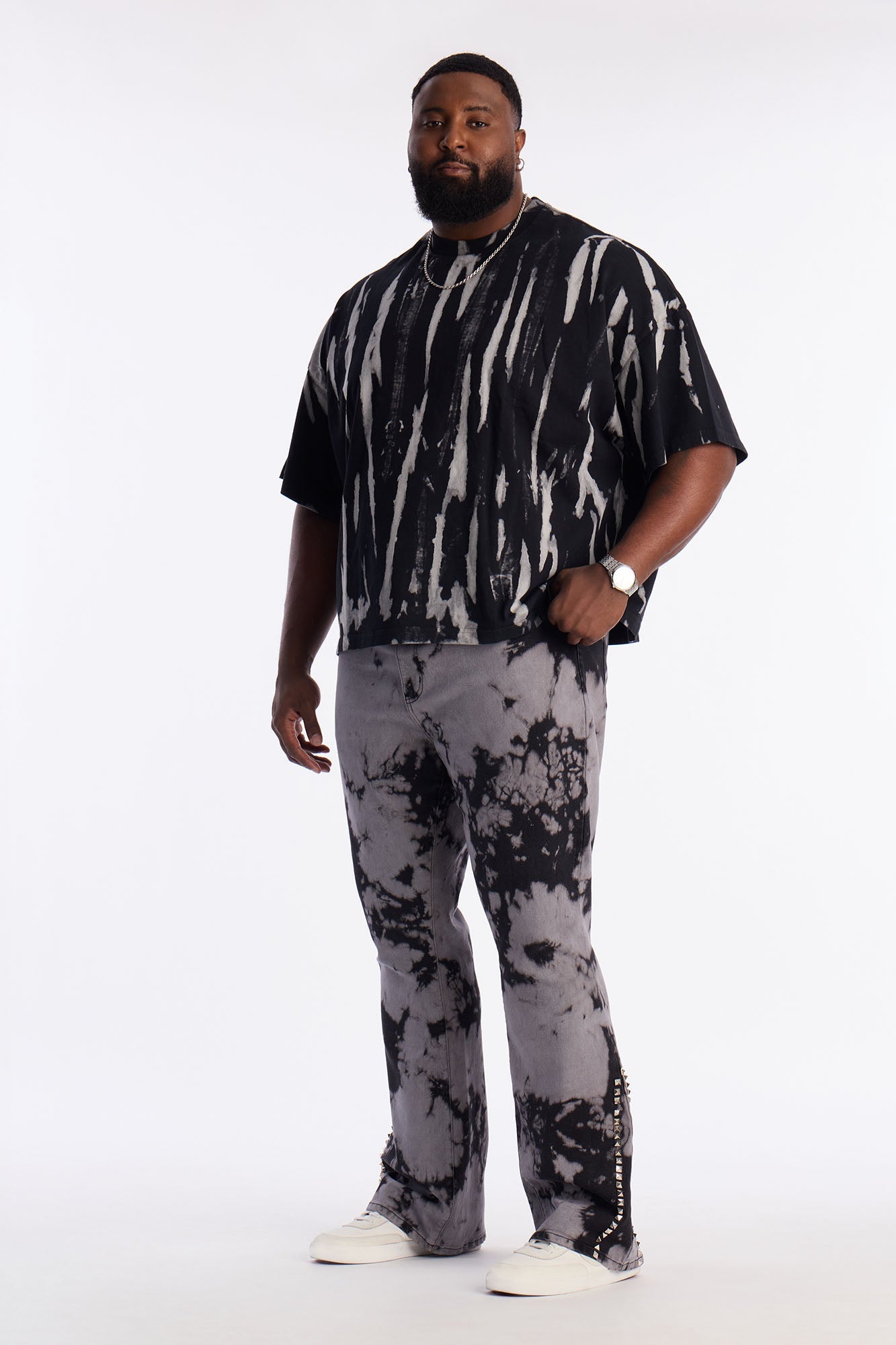 Boxy Brushstroke Tee - Black Fashion Nova
