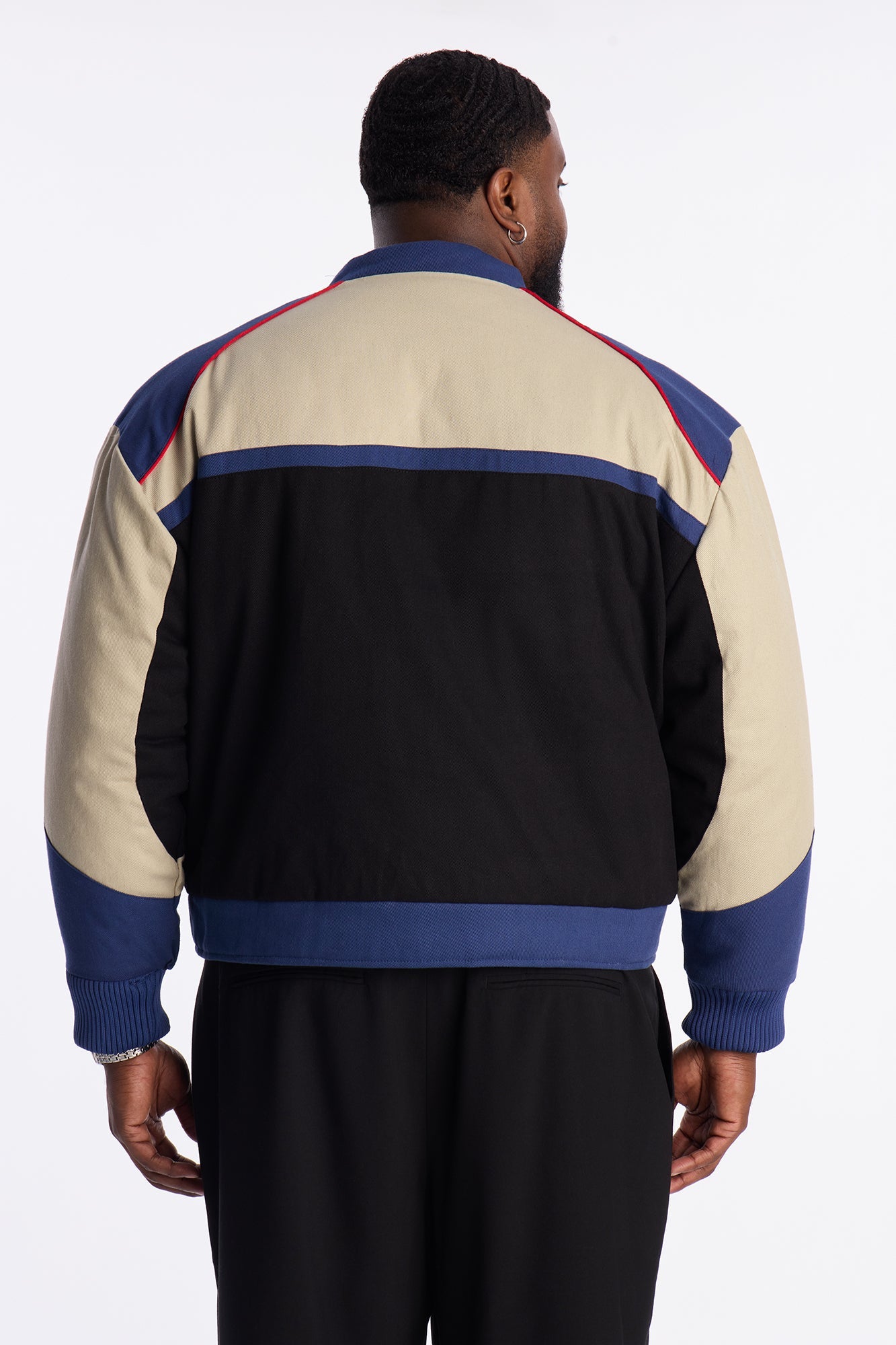 Victory Lap Color Block Bomber Jacket - Black/combo Fashion Nova
