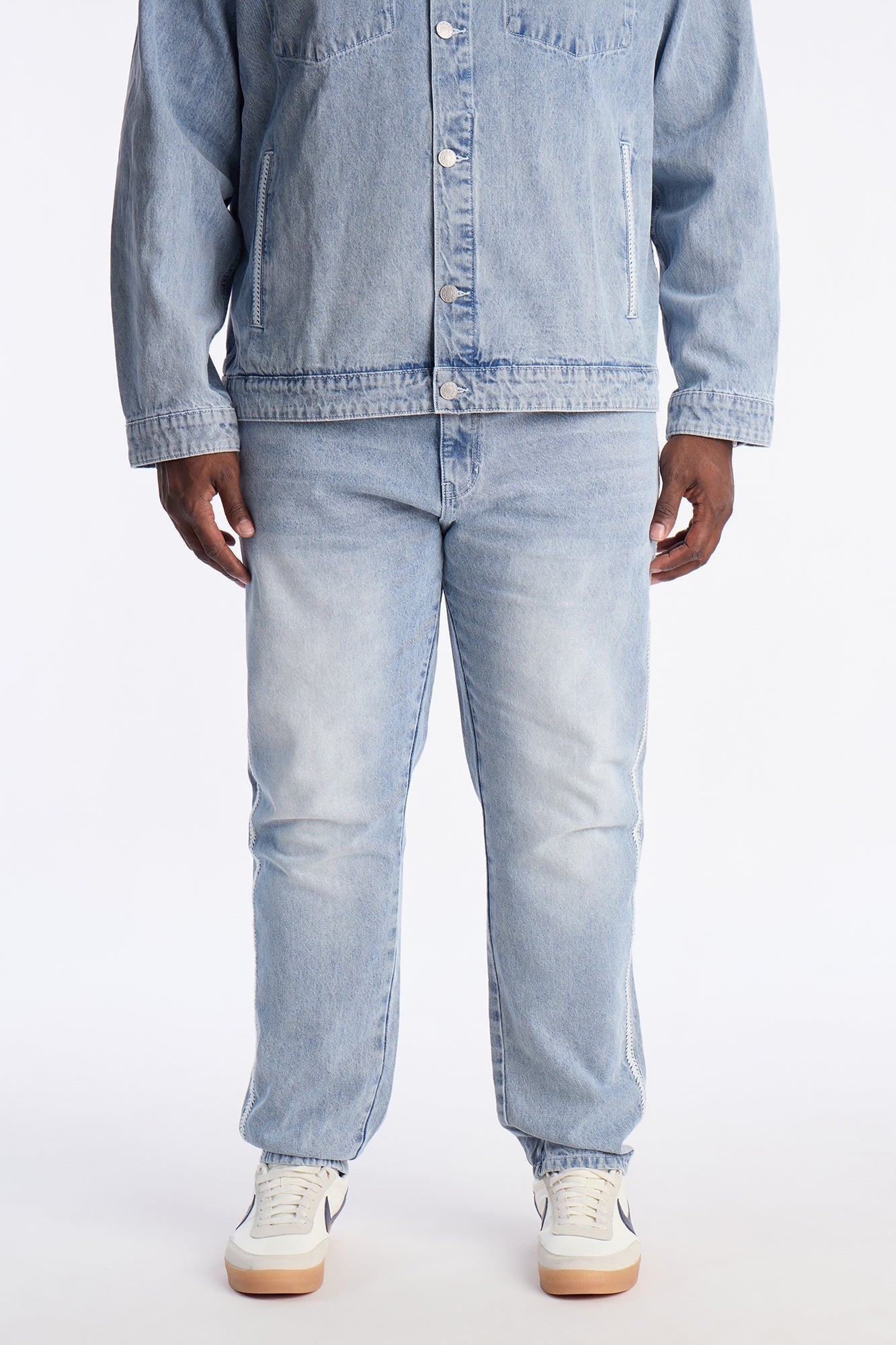 Slim Crochet Jean - Light Blue Wash Fashion Nova