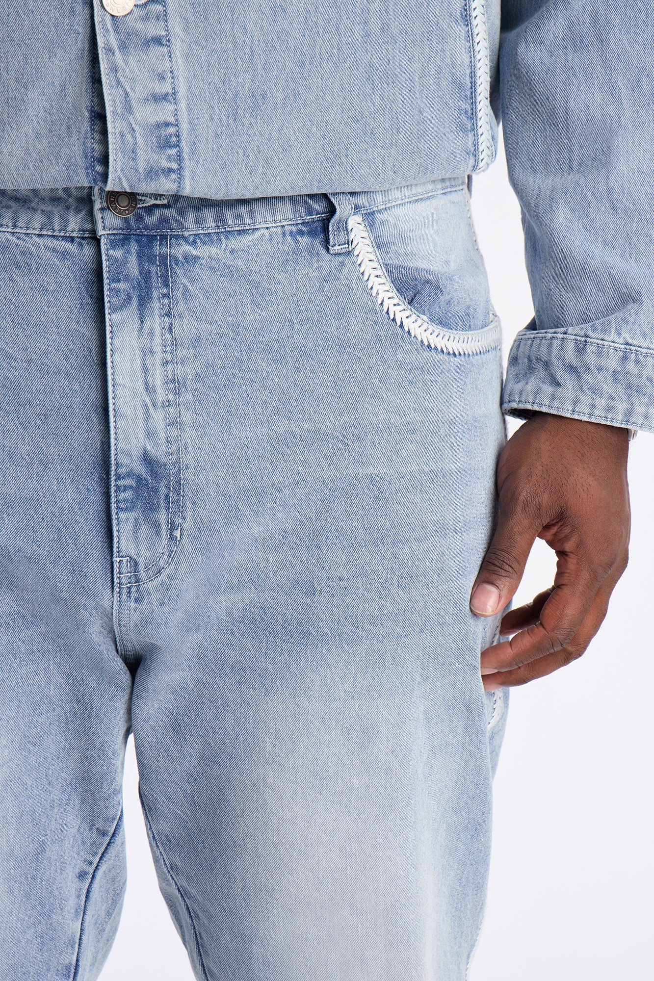 Slim Crochet Jean - Light Blue Wash Fashion Nova