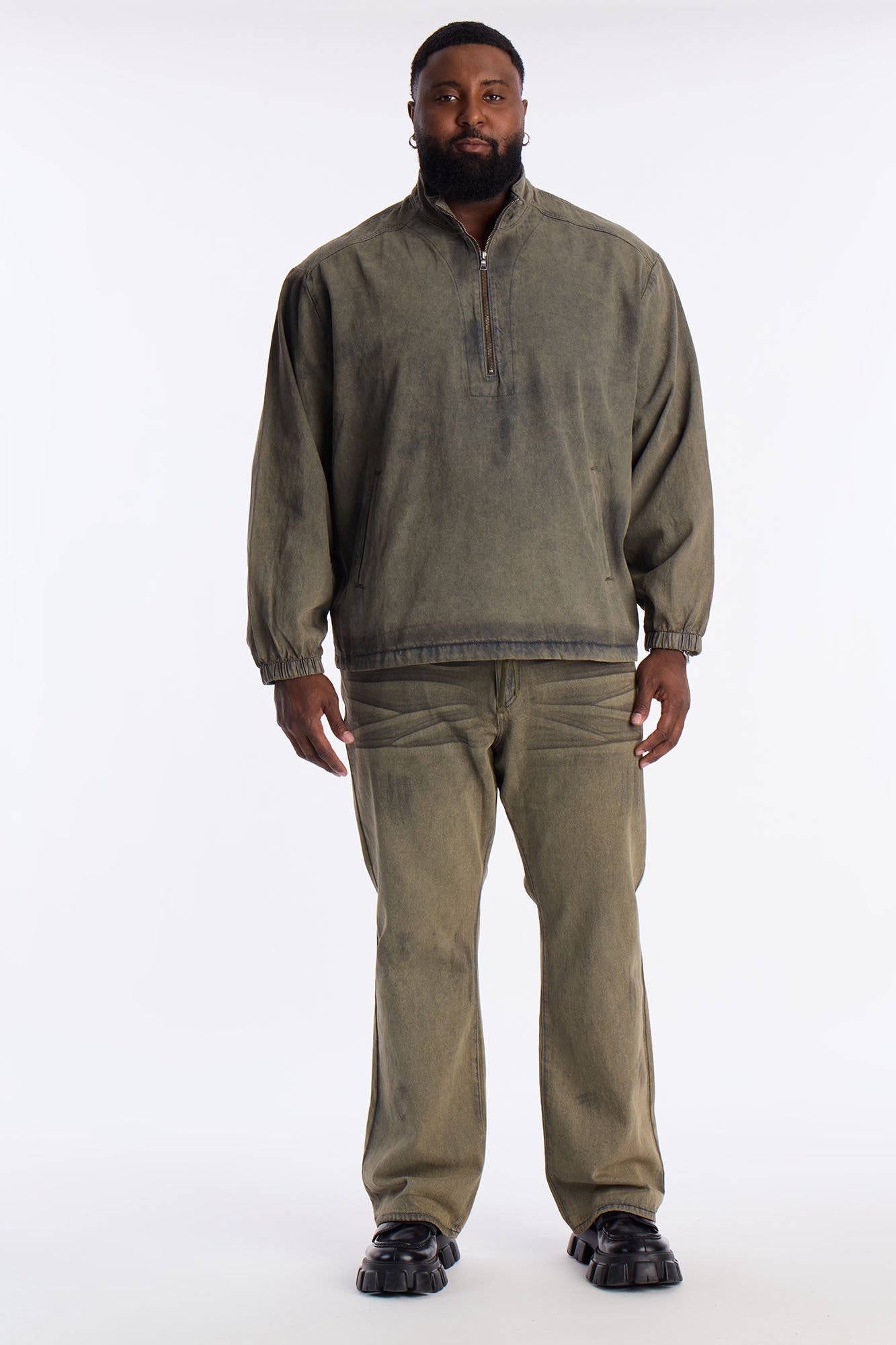 Dune Denim Anorak Jacket - Olive Fashion Nova