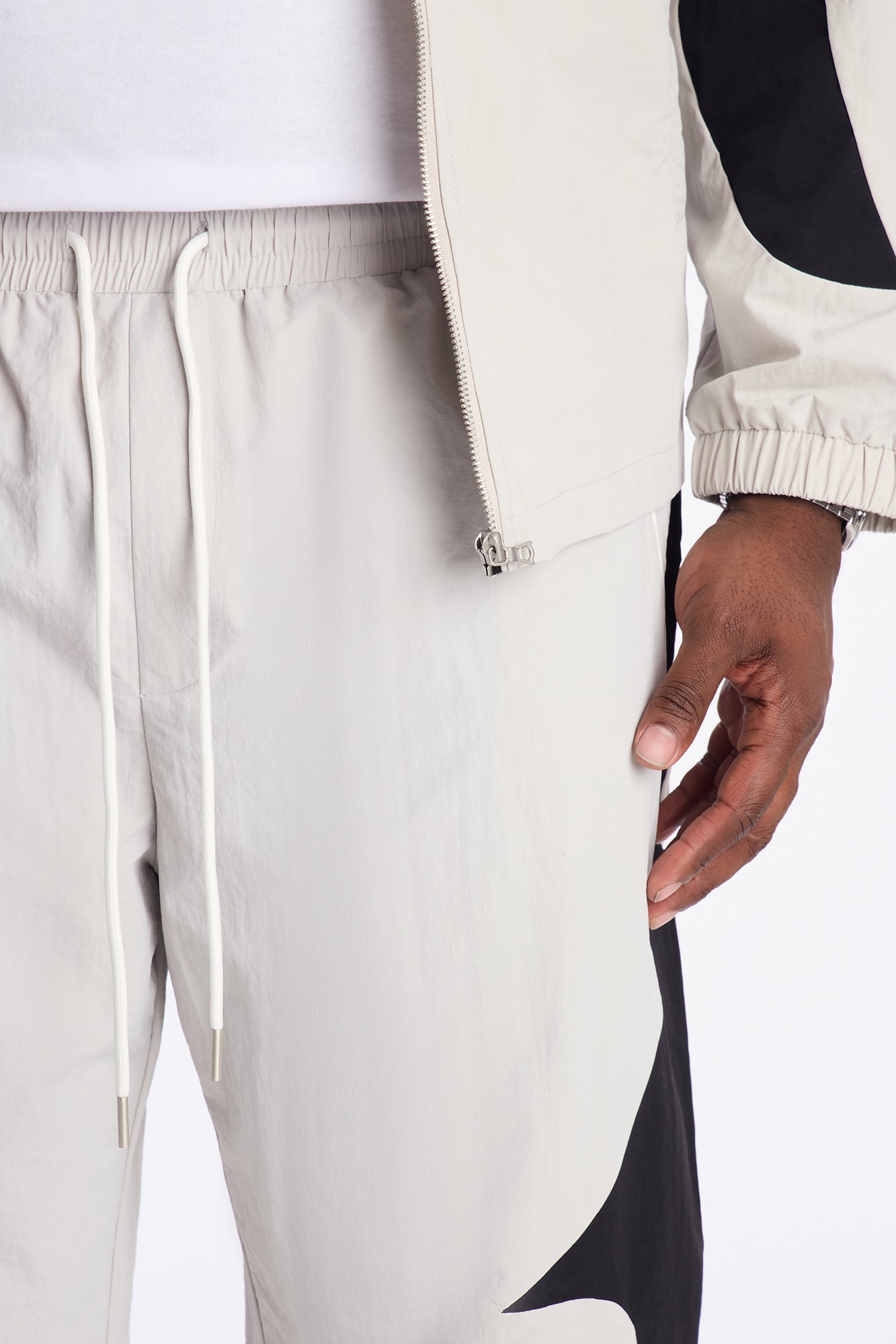 Straight Aura Coded Track Pant - Silver Fashion Nova