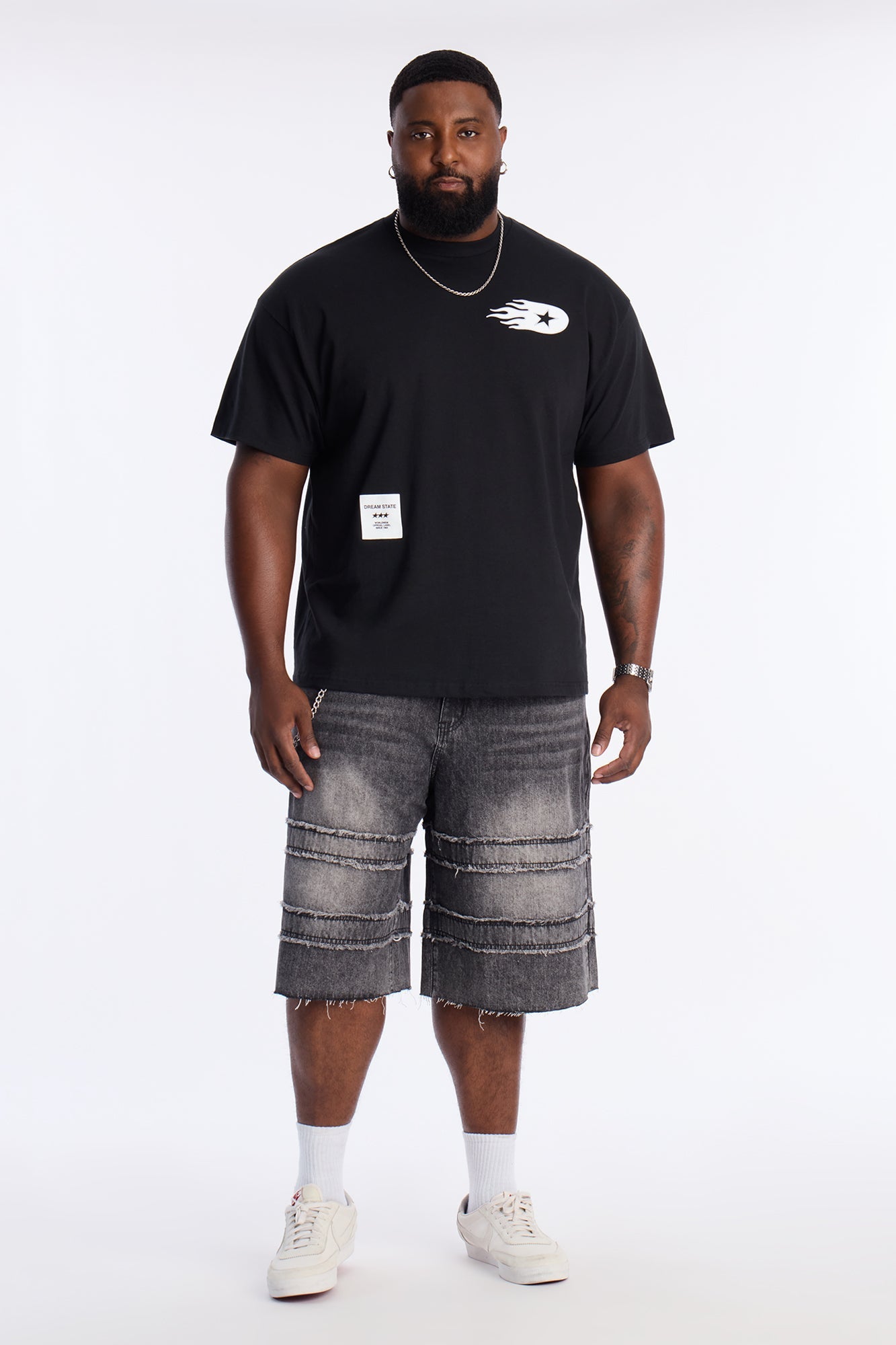 Dream State Worldwide Short Sleeve Tee - Black Fashion Nova