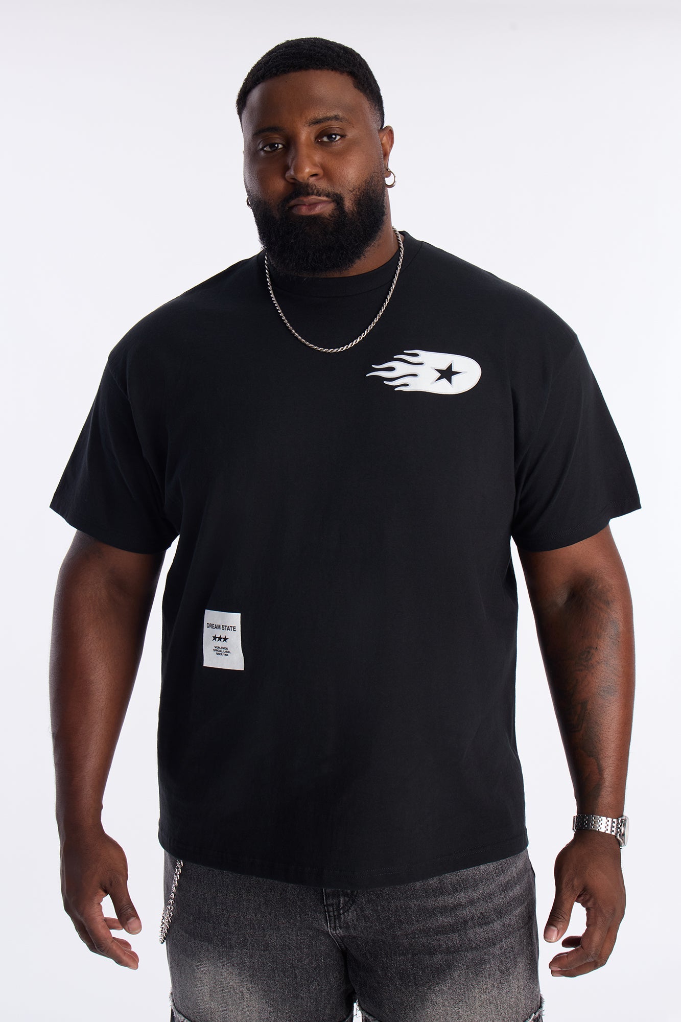 Dream State Worldwide Short Sleeve Tee - Black Fashion Nova