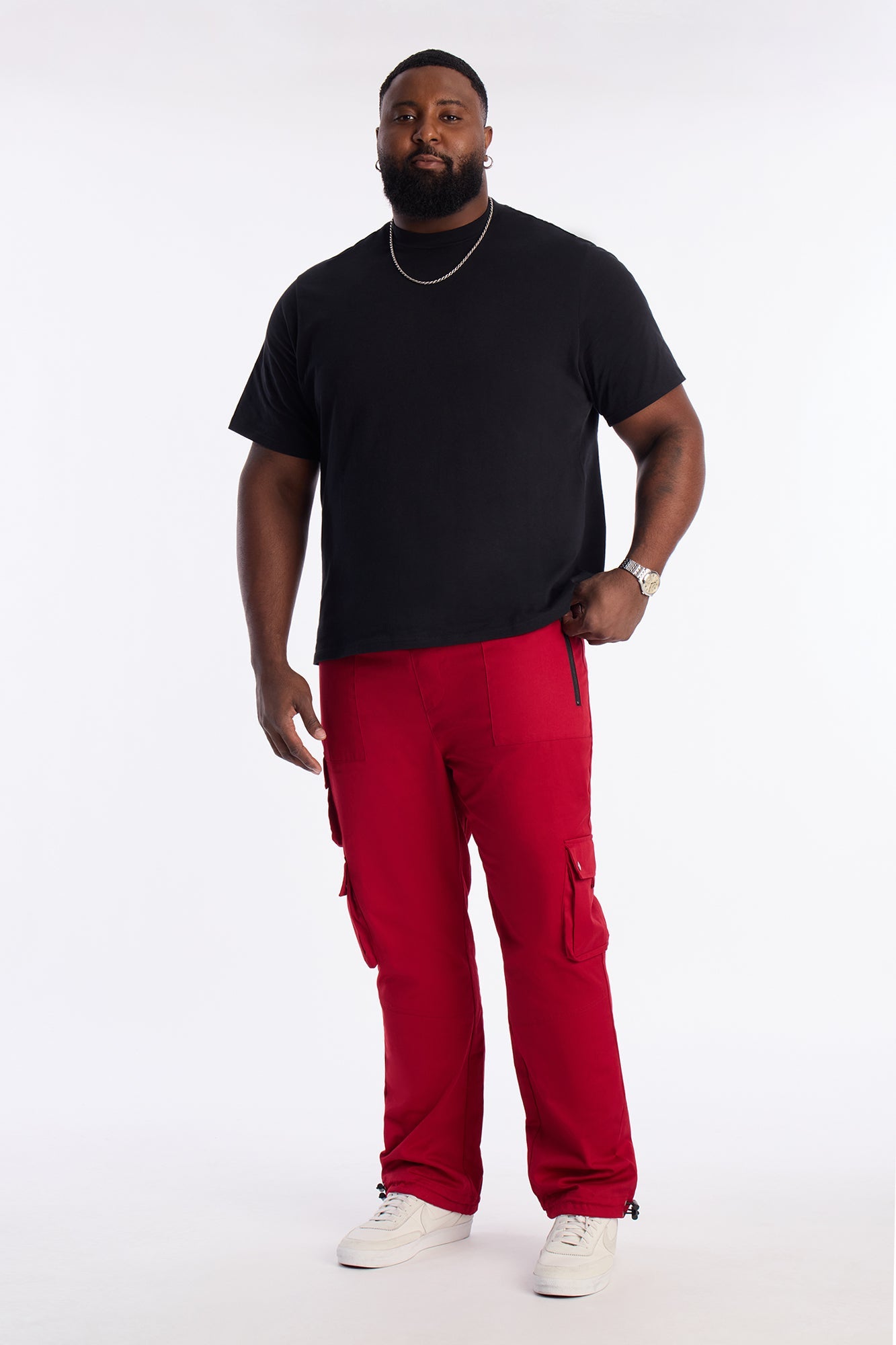 Roaming Twill Cargo Pants - Red Fashion Nova