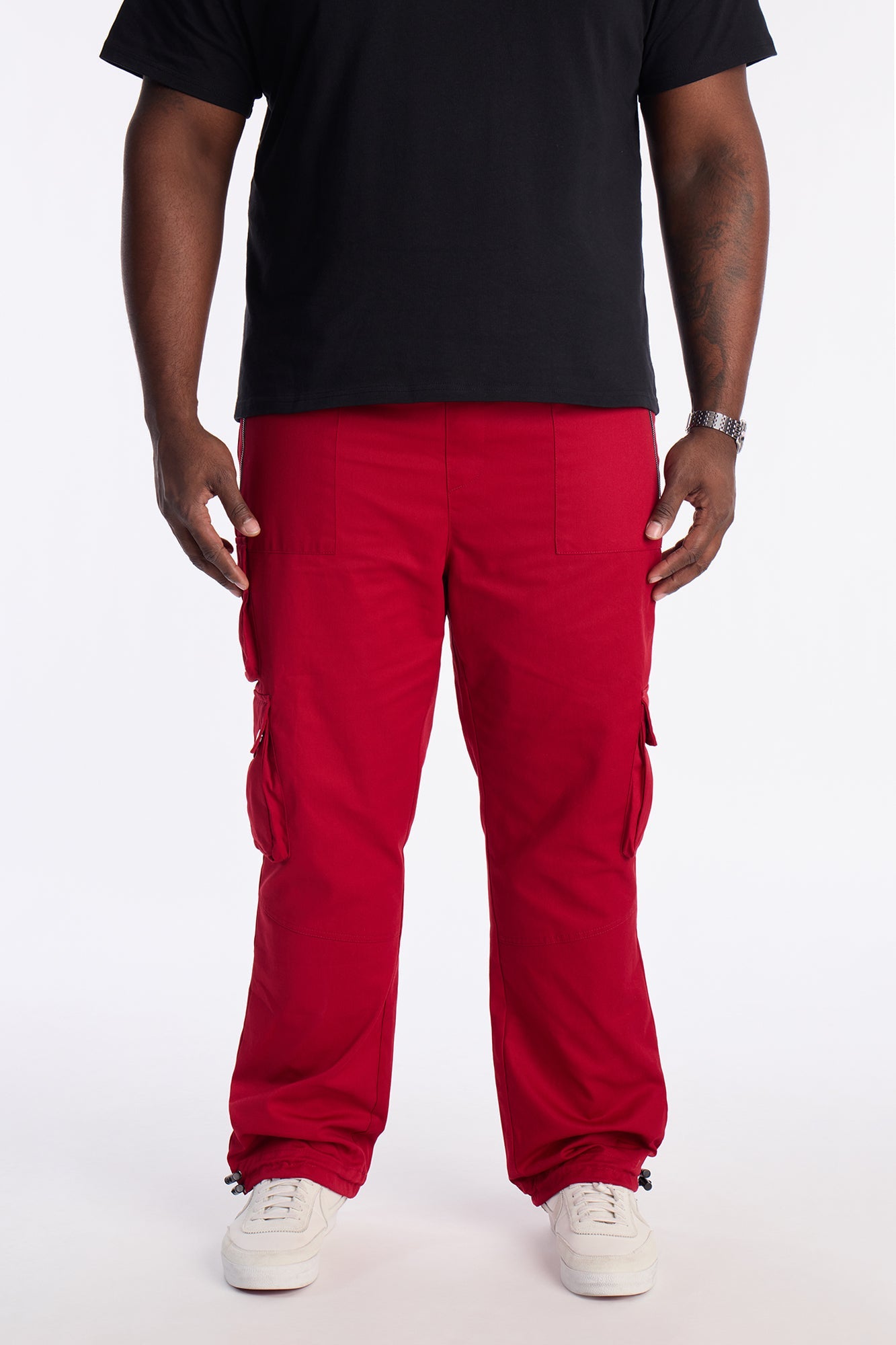 Roaming Twill Cargo Pants - Red Fashion Nova