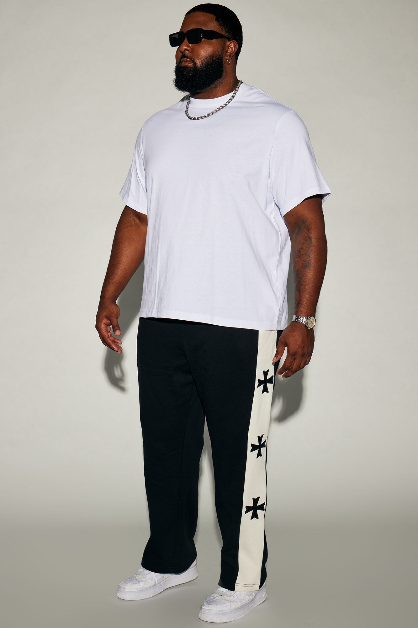 Desmond Straight Sweatpants - Black/combo Fashion Nova