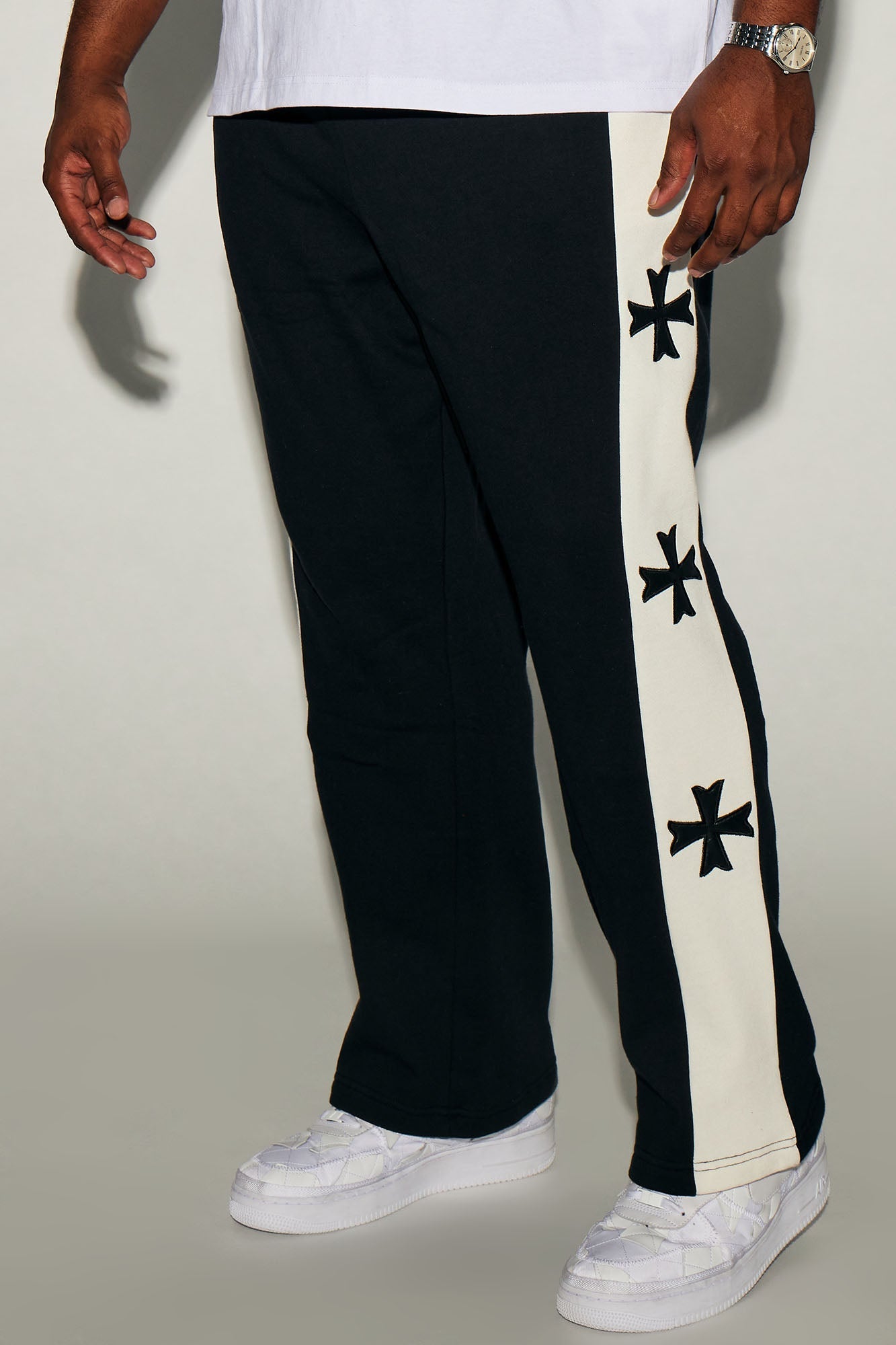 Desmond Straight Sweatpants - Black/combo Fashion Nova