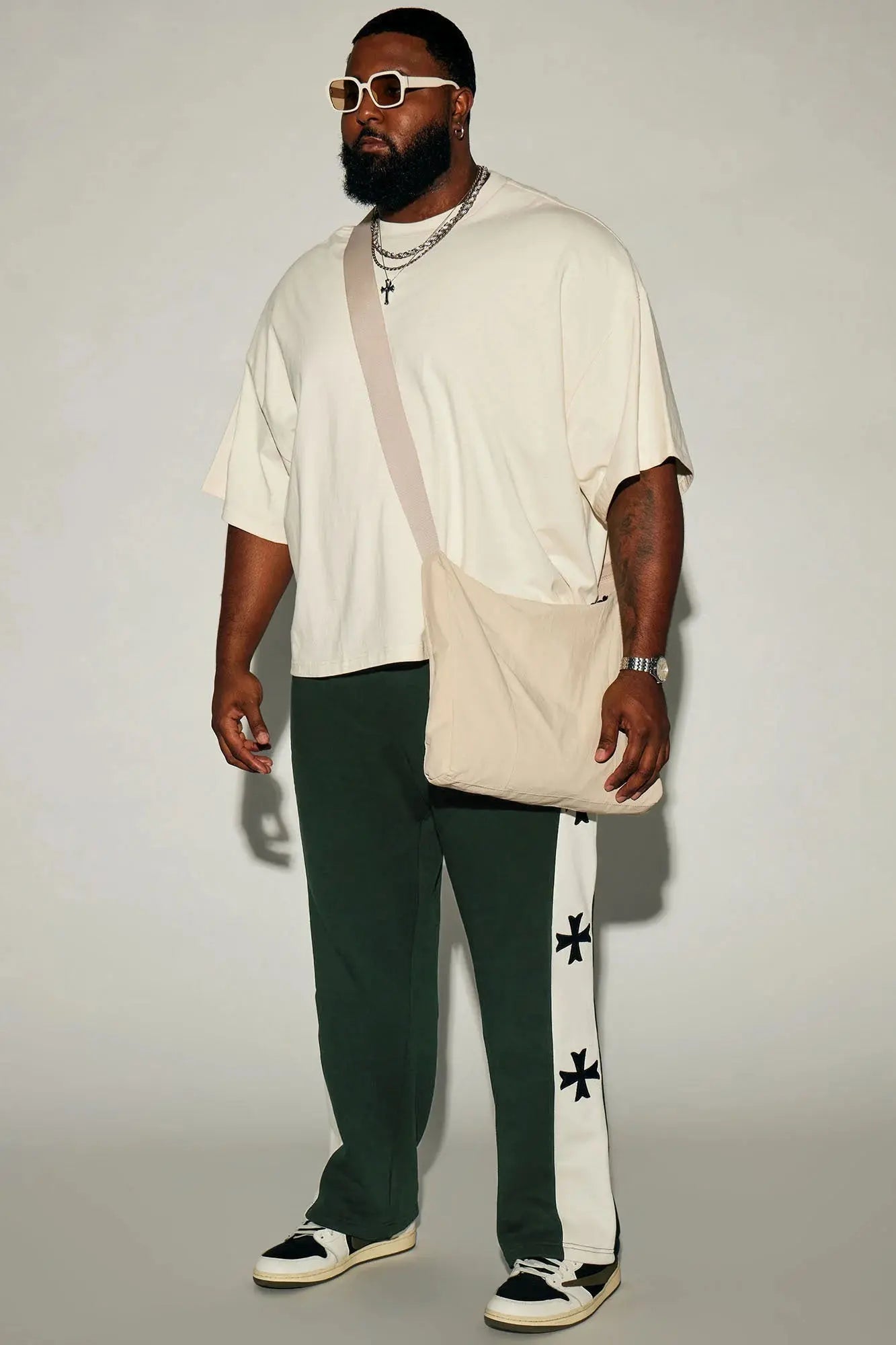 Desmond Straight Sweatpants - Green/combo Fashion Nova