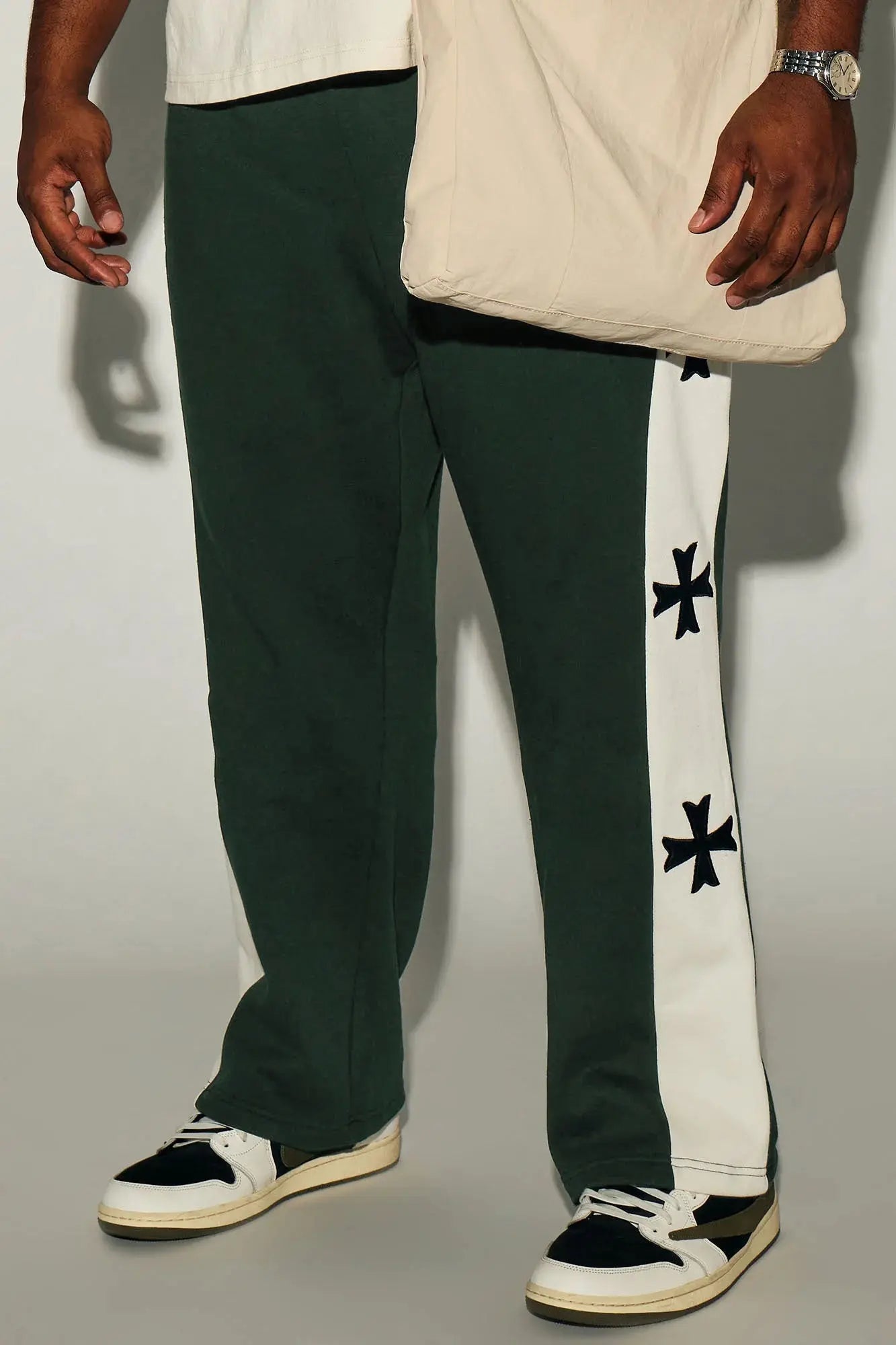 Desmond Straight Sweatpants - Green/combo Fashion Nova