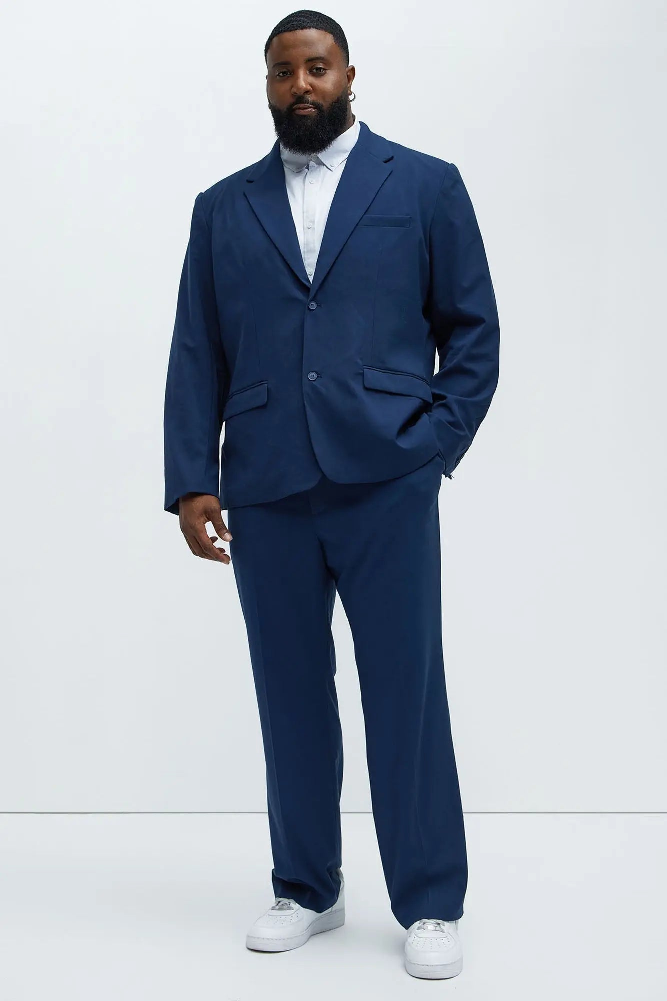 The Modern Stretch Suit Jacket - Navy Fashion Nova