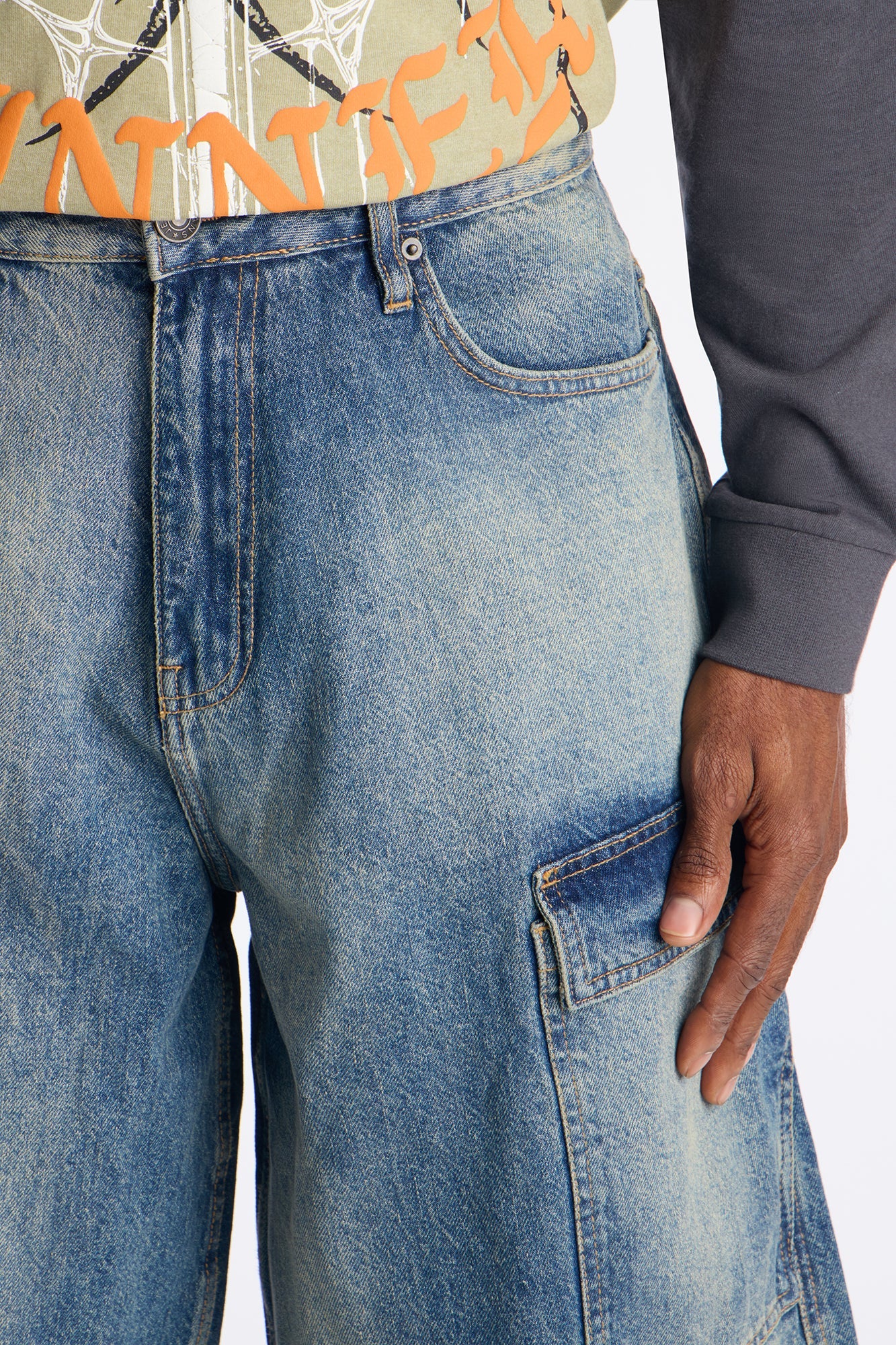 Super Baggy On Deck Cargo Denim Short - Dark Wash Fashion Nova