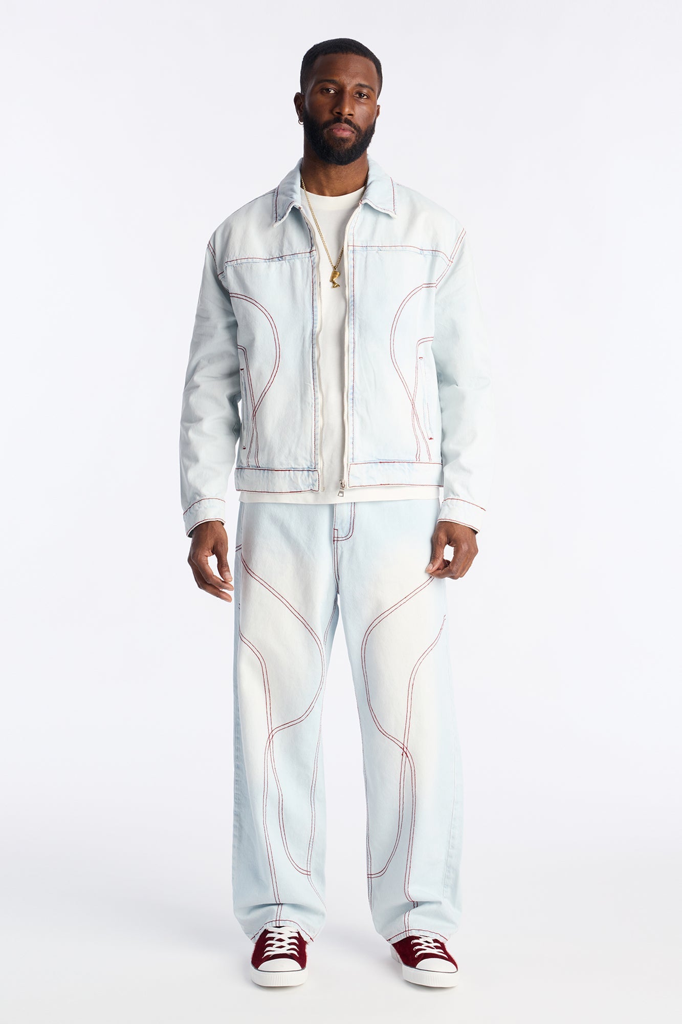 Cropped Thick Thread Denim Work Jacket - Light Wash Fashion Nova