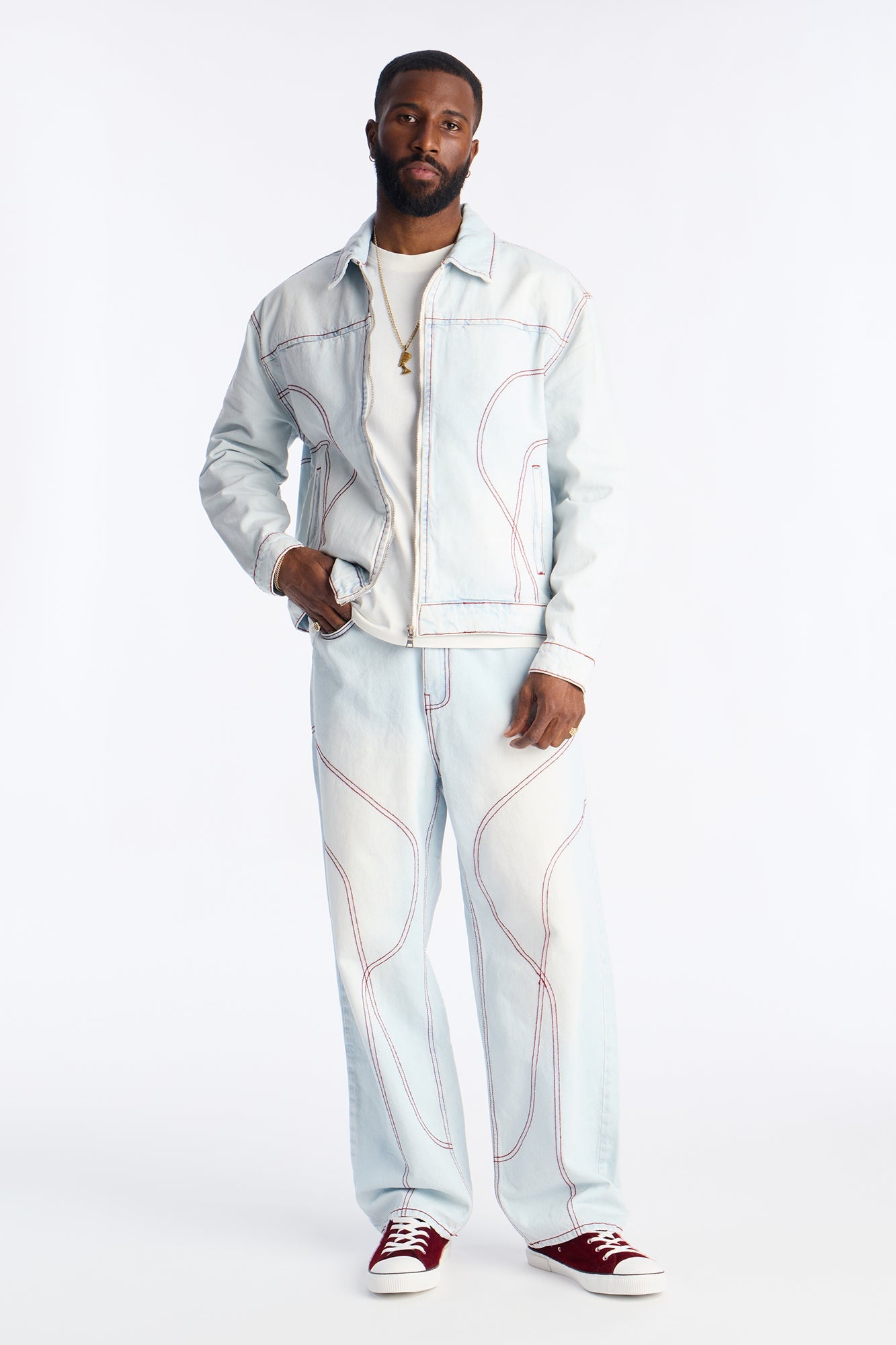 Baggy Thick Thread Jean - Light Wash Fashion Nova