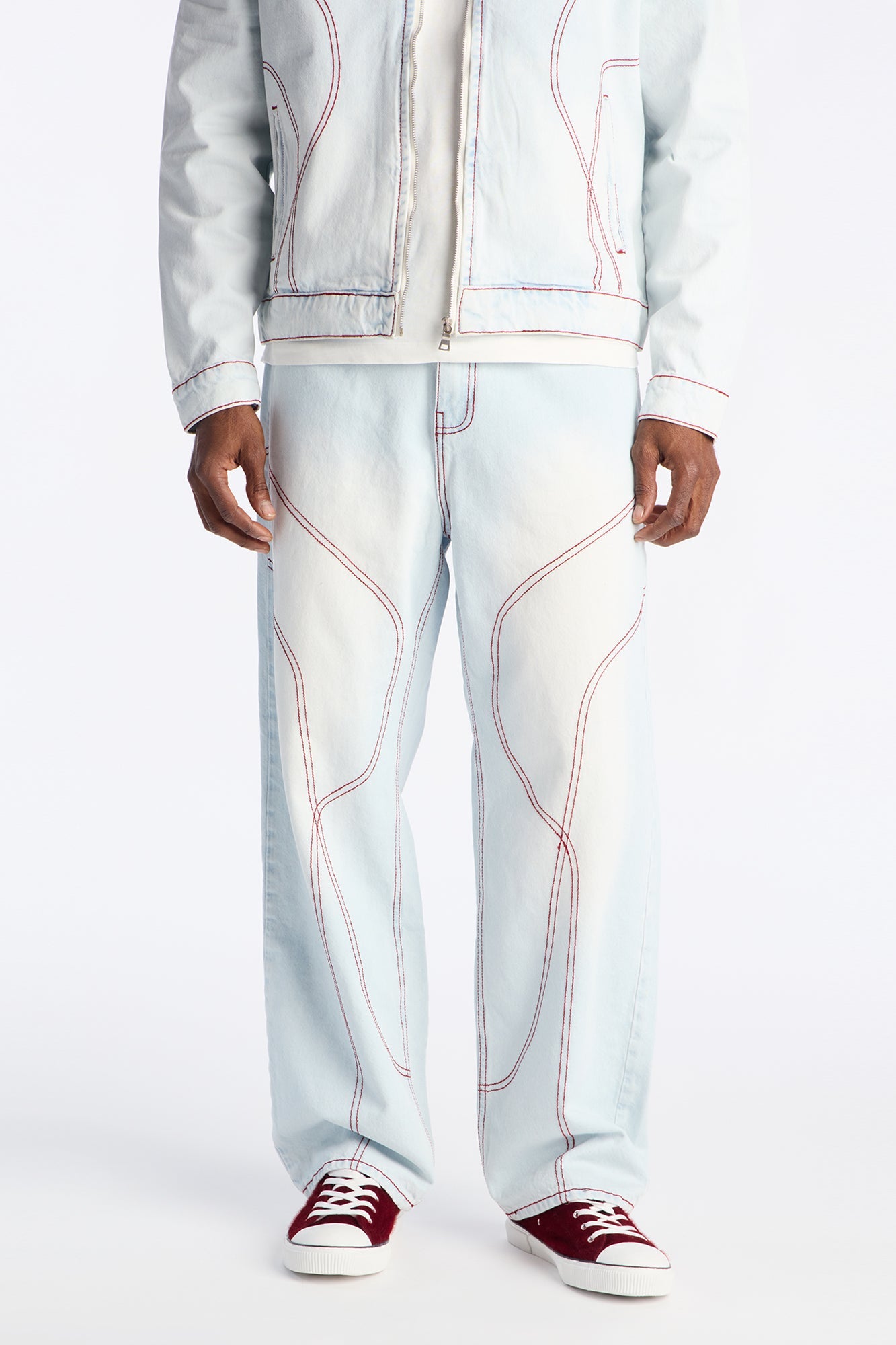Baggy Thick Thread Jean - Light Wash Fashion Nova