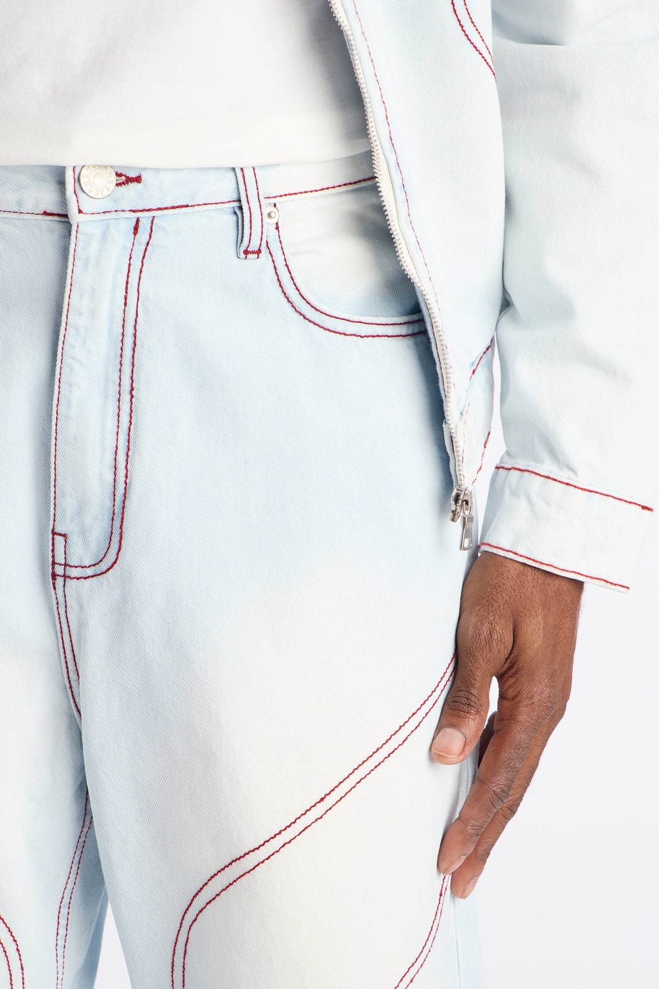 Baggy Thick Thread Jean - Light Wash Fashion Nova