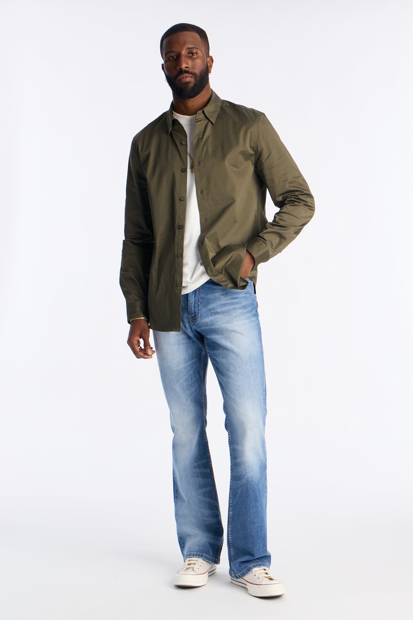 Luxe Stretch Dress Shirt - Olive Fashion Nova