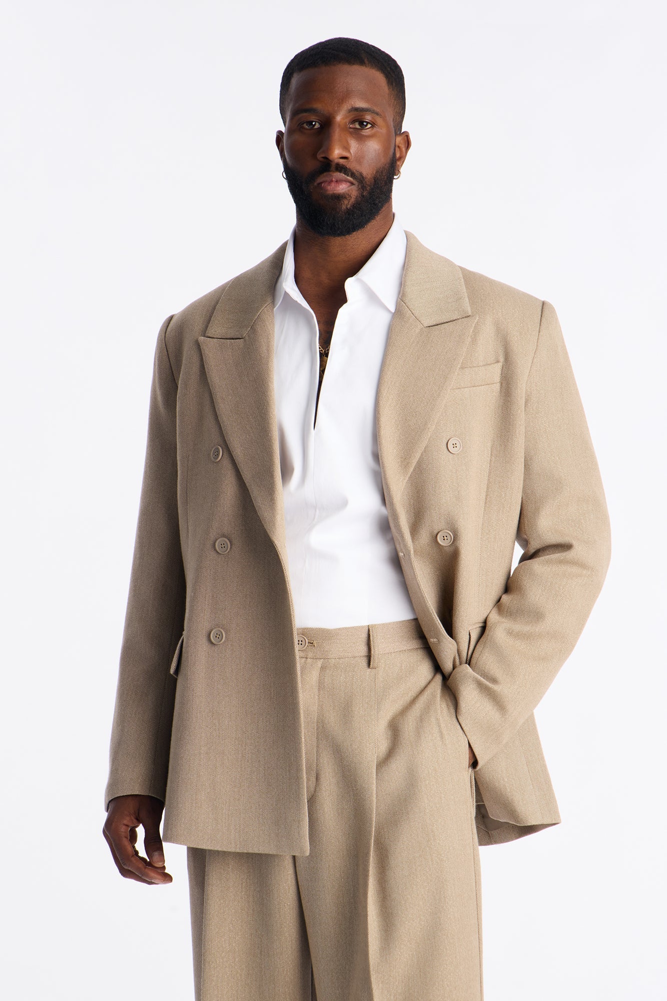 Relaxed Double Breasted Galaxy Blazer - Taupe Fashion Nova