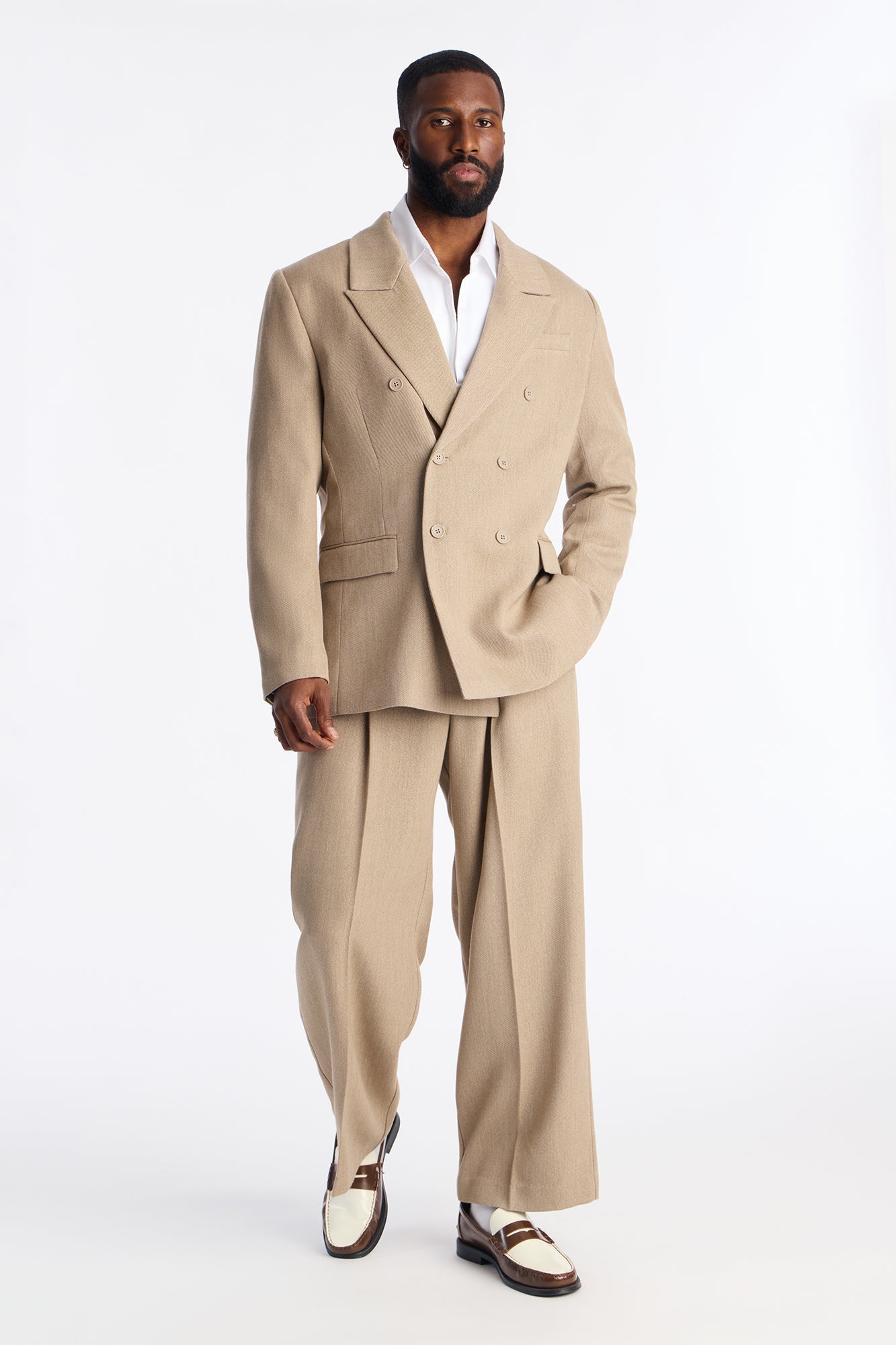 Relaxed Double Breasted Galaxy Blazer - Taupe Fashion Nova