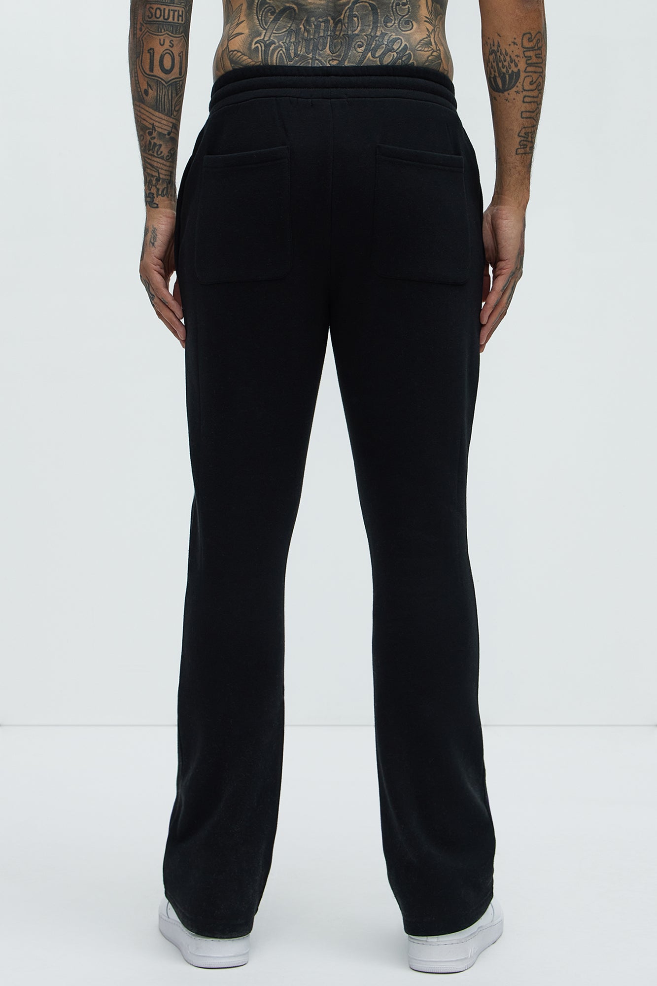 Tyson Bones Skinny Flare Sweatpants - Black Fashion Nova