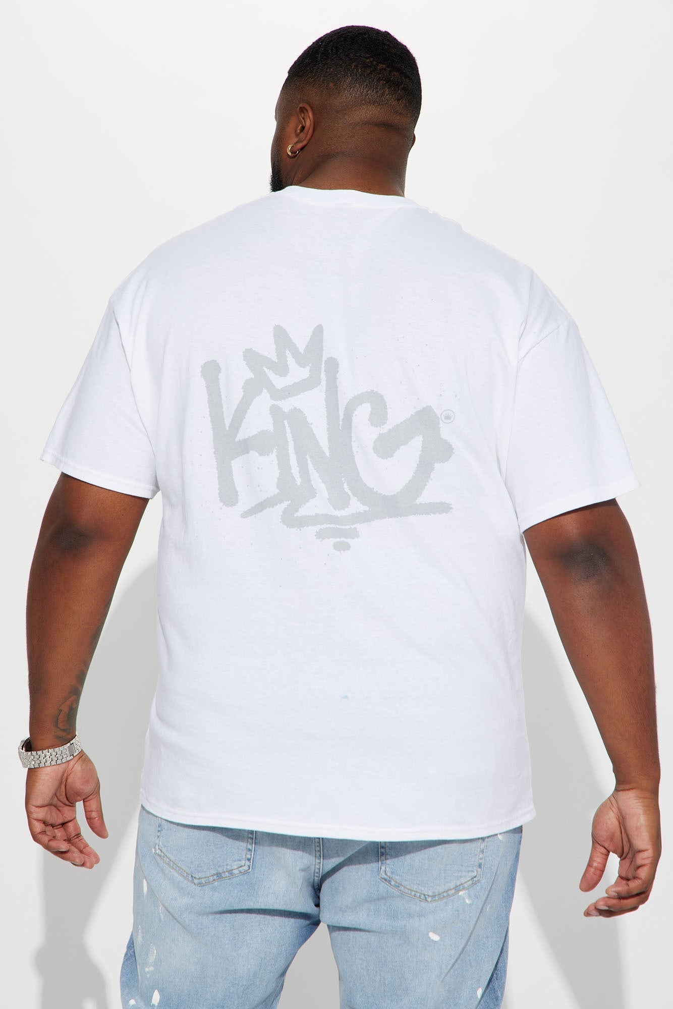 Crown Him King Short Sleeve Tee - White Fashion Nova