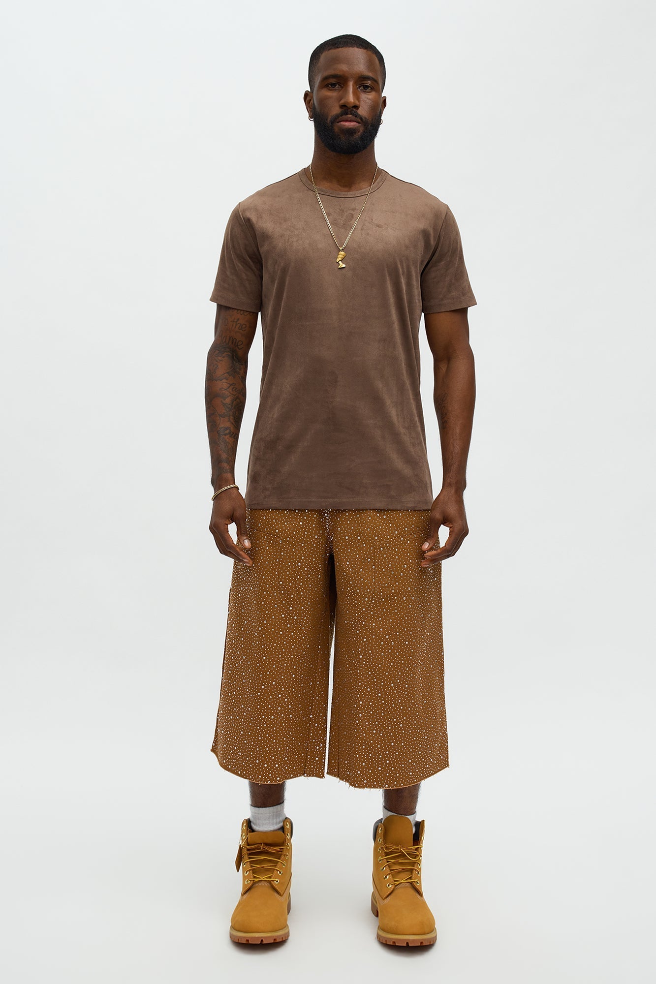 Velour Everyday Crew Tee - Brown Fashion Nova