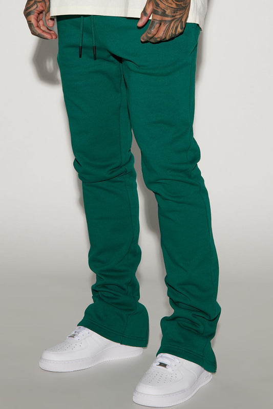 Tyson Back Zipper Skinny Flared Sweatpants - Green Fashion Nova