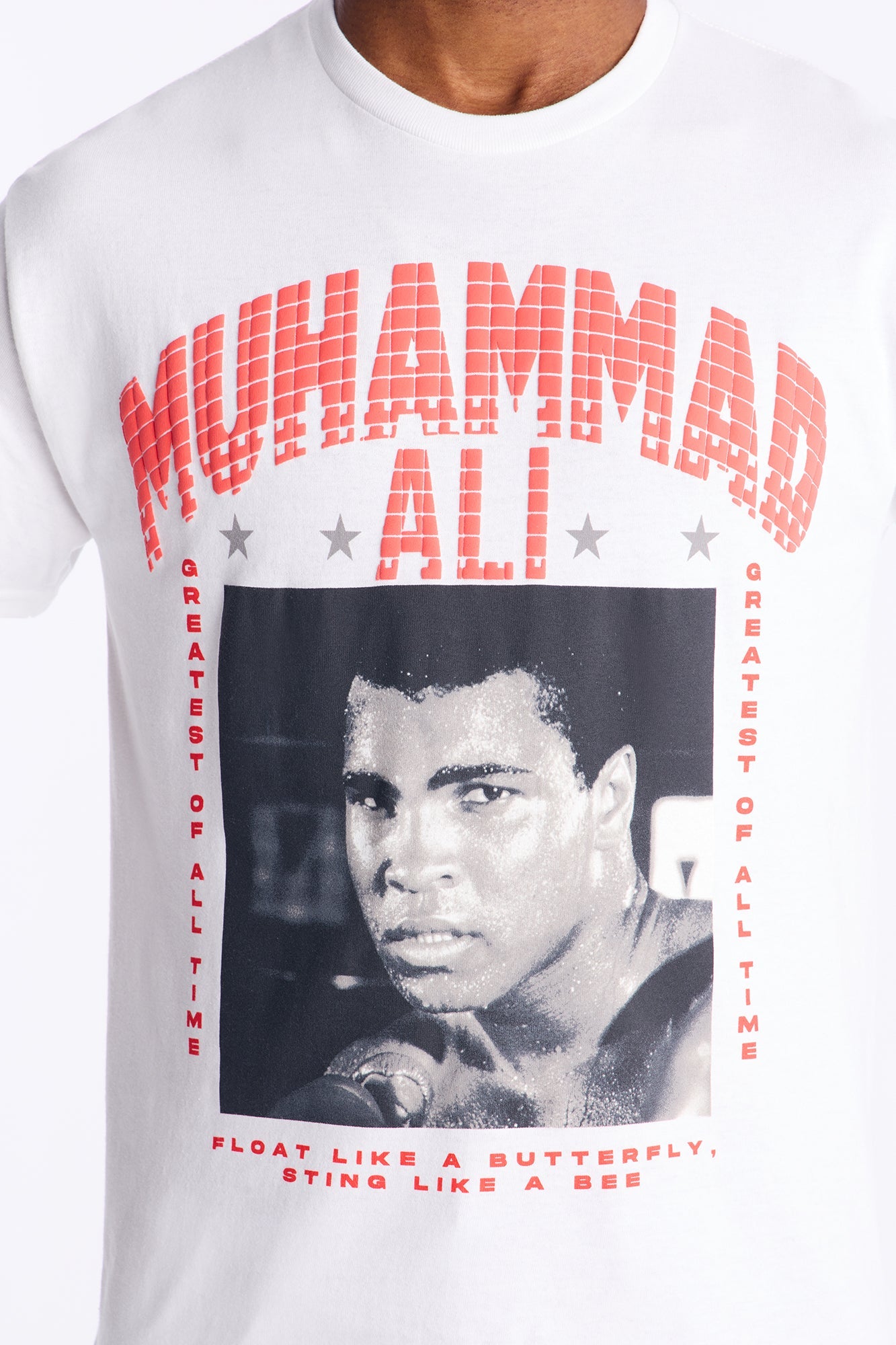 Muhammad Ali Puff Printed Short Sleeve Tee - White Fashion Nova