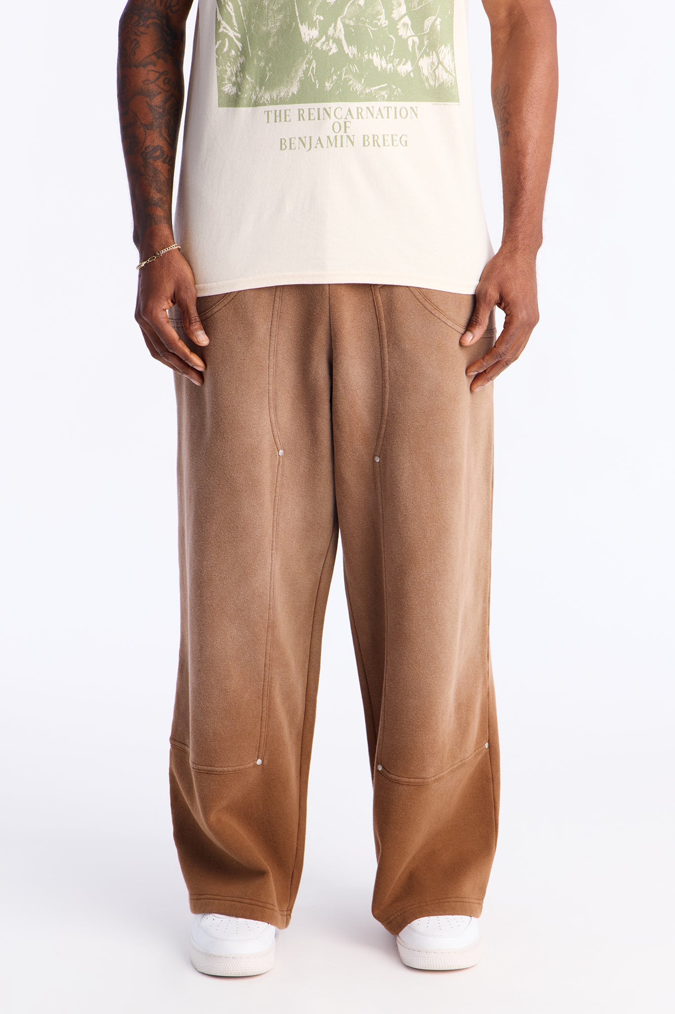 Wide Leg Carpenter Sweatpants - Brown Fashion Nova