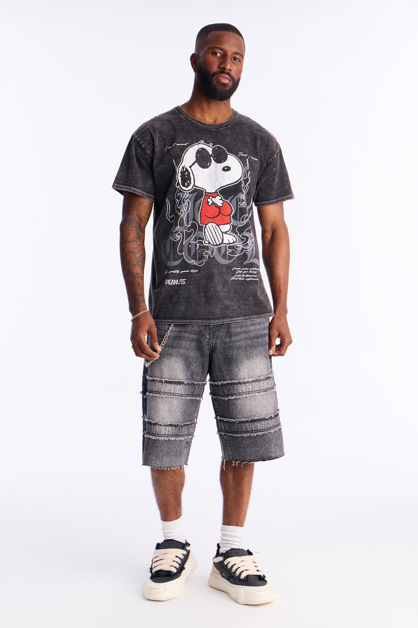 Snoopy Been Cool Vintage Wash Short Sleeve Tee - Black Wash Fashion Nova