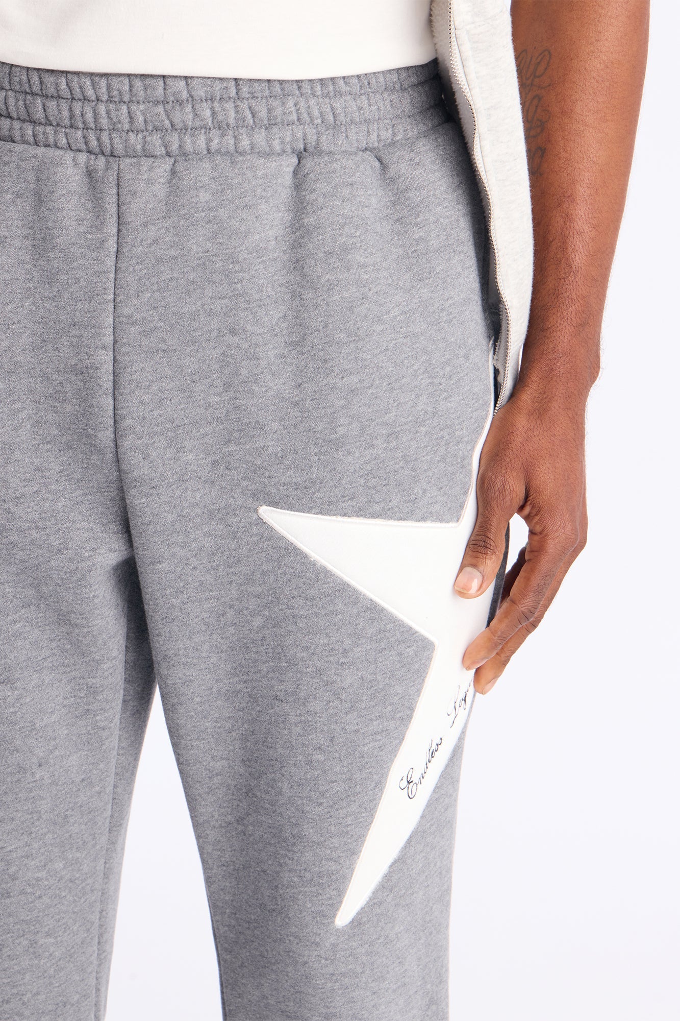 Star Slim Flare Sweatpants - Grey Fashion Nova