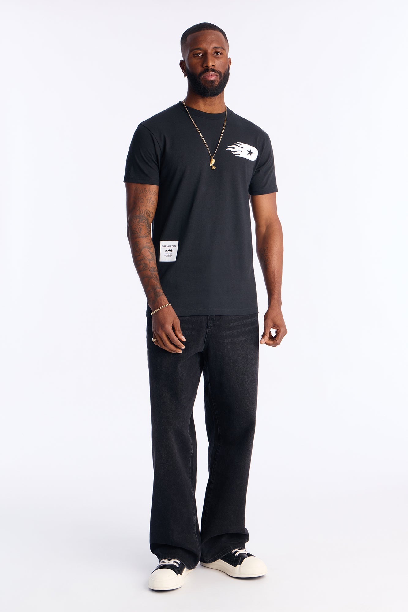 Dream State Worldwide Short Sleeve Tee - Black Fashion Nova