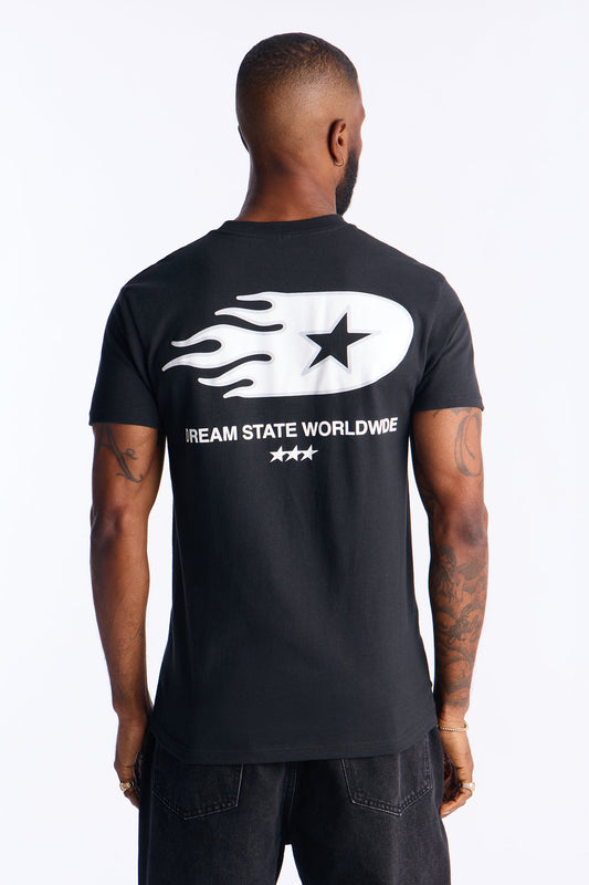 Dream State Worldwide Short Sleeve Tee - Black Fashion Nova