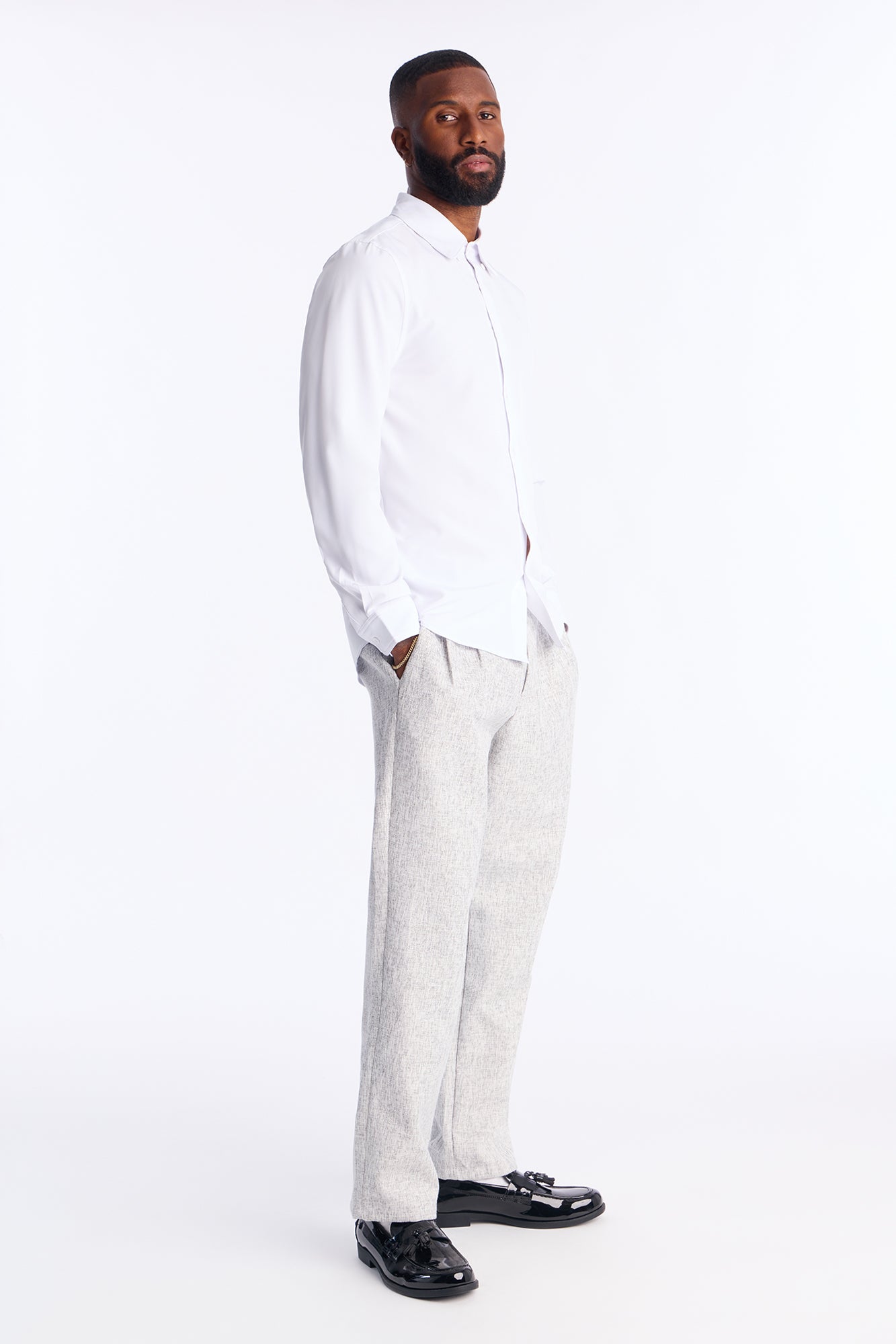 Straight Bleeker Pleated Trouser - Cream Fashion Nova