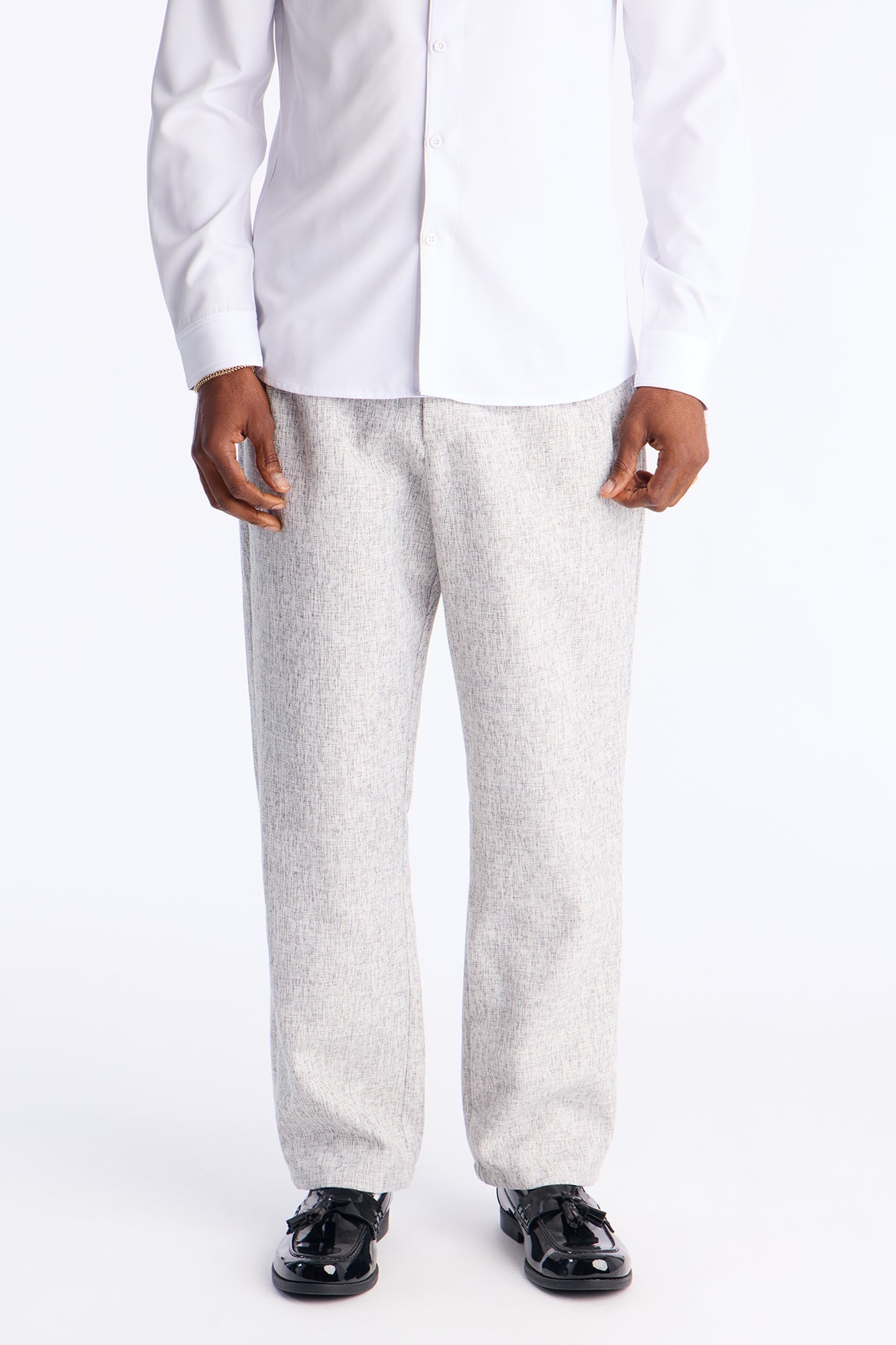 Straight Bleeker Pleated Trouser - Cream Fashion Nova