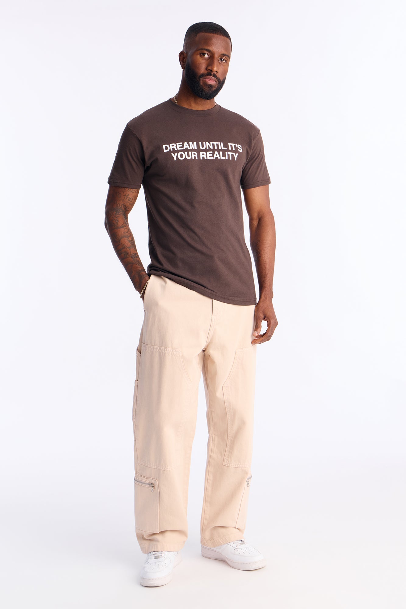 Dream Until Its Your Reality Short Sleeve Tee - Brown Fashion Nova