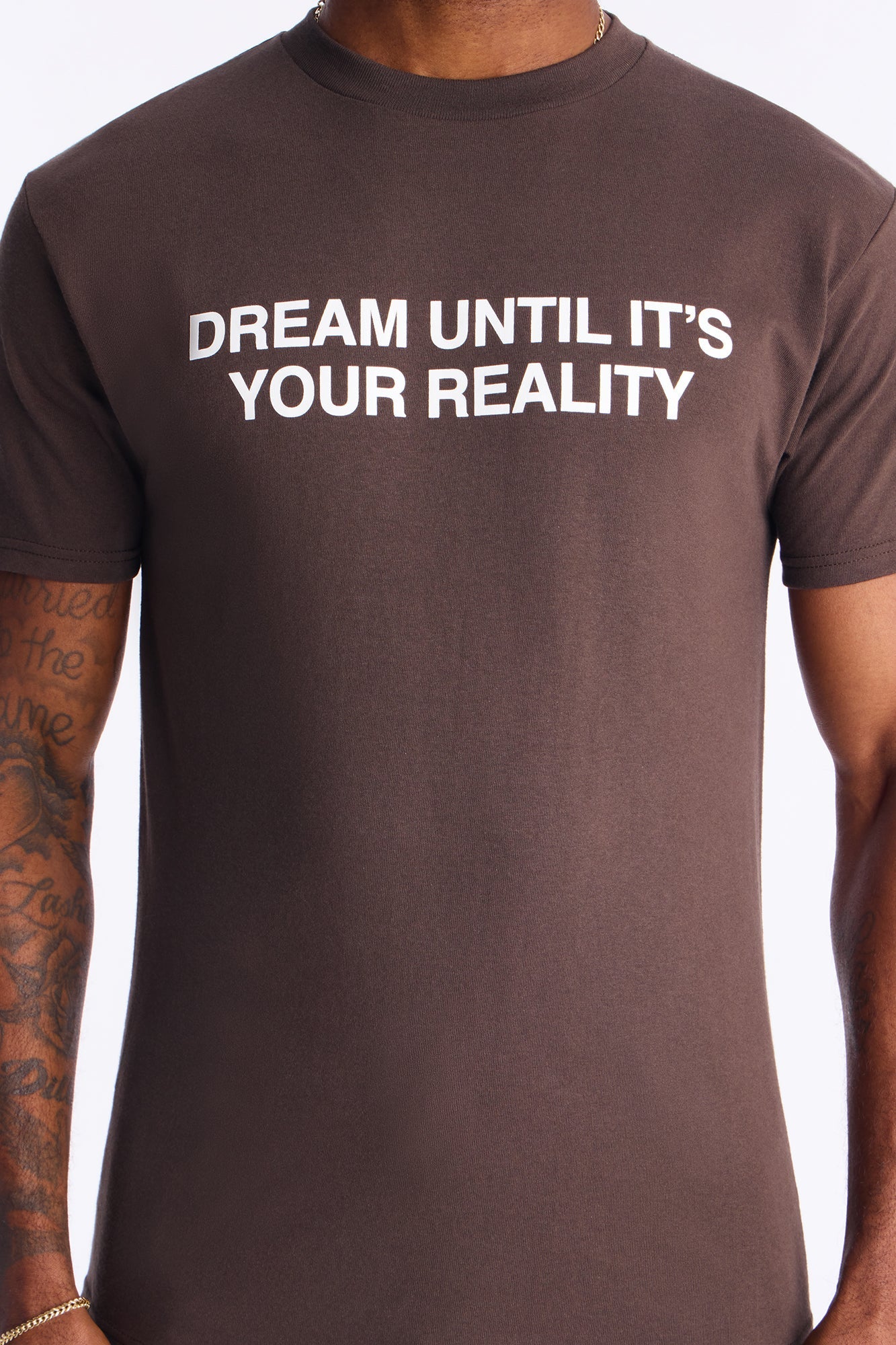 Dream Until Its Your Reality Short Sleeve Tee - Brown Fashion Nova
