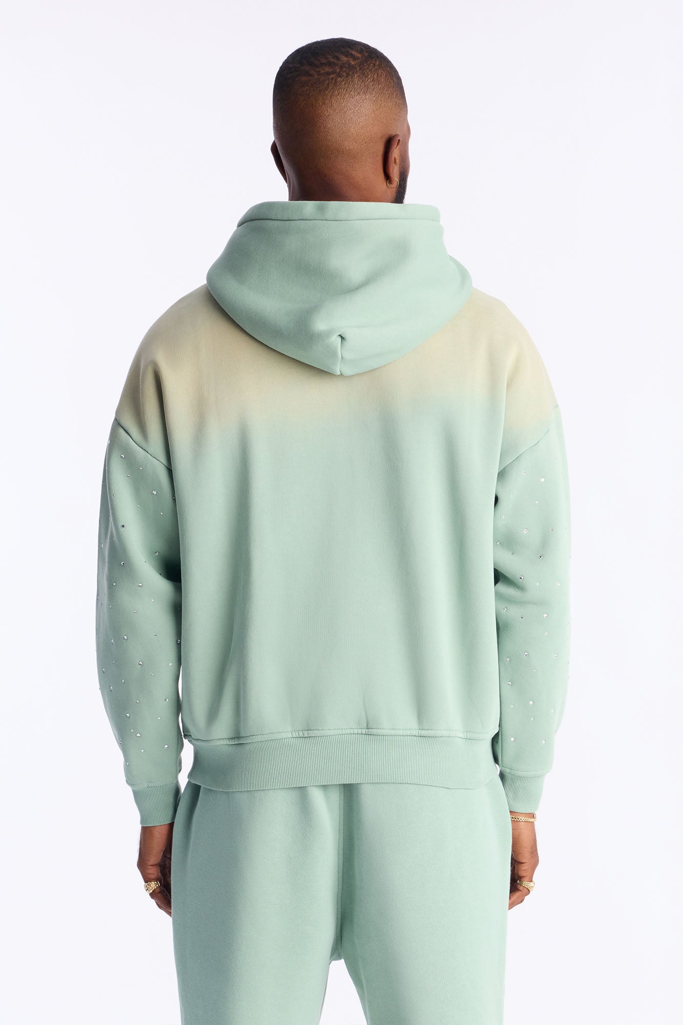 Run Them Rhinestones Oversized Hoodie - Sage Fashion Nova