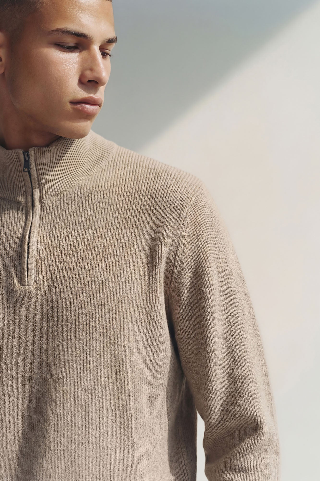 Shawn Quarter Zip Sweater - Tan Fashion Nova