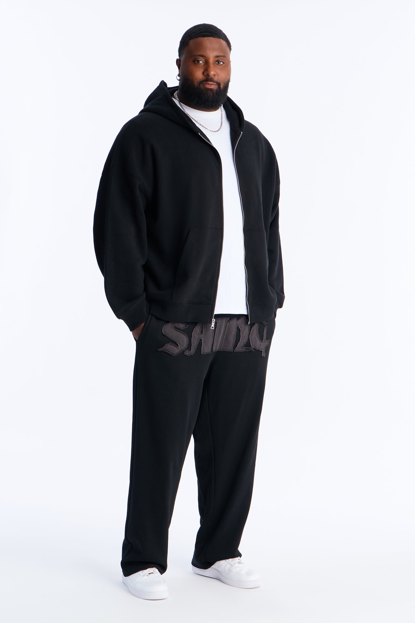 Saint Straight Sweatpants - Black Fashion Nova