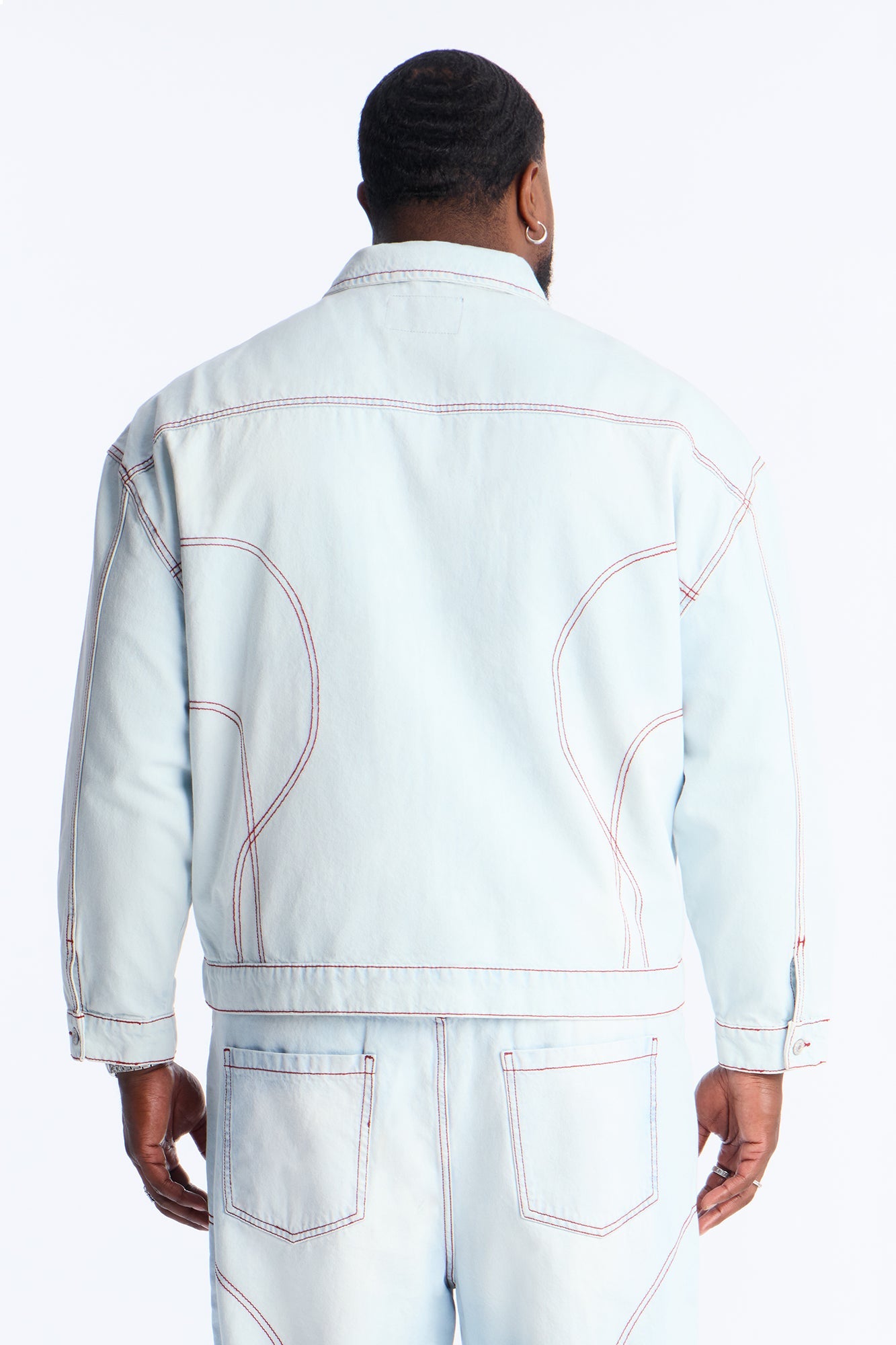 Cropped Thick Thread Denim Work Jacket - Light Wash Fashion Nova