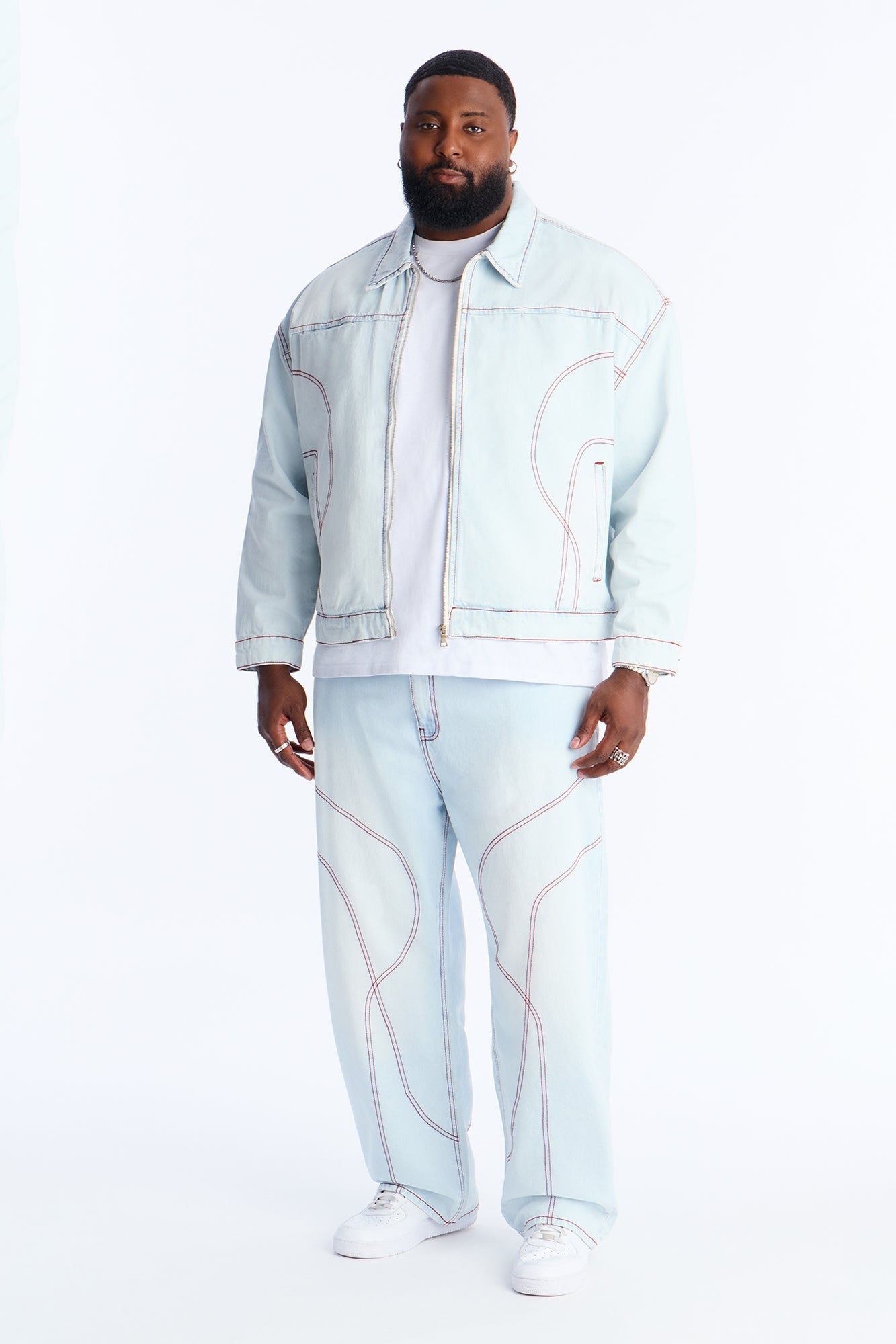 Cropped Thick Thread Denim Work Jacket - Light Wash Fashion Nova