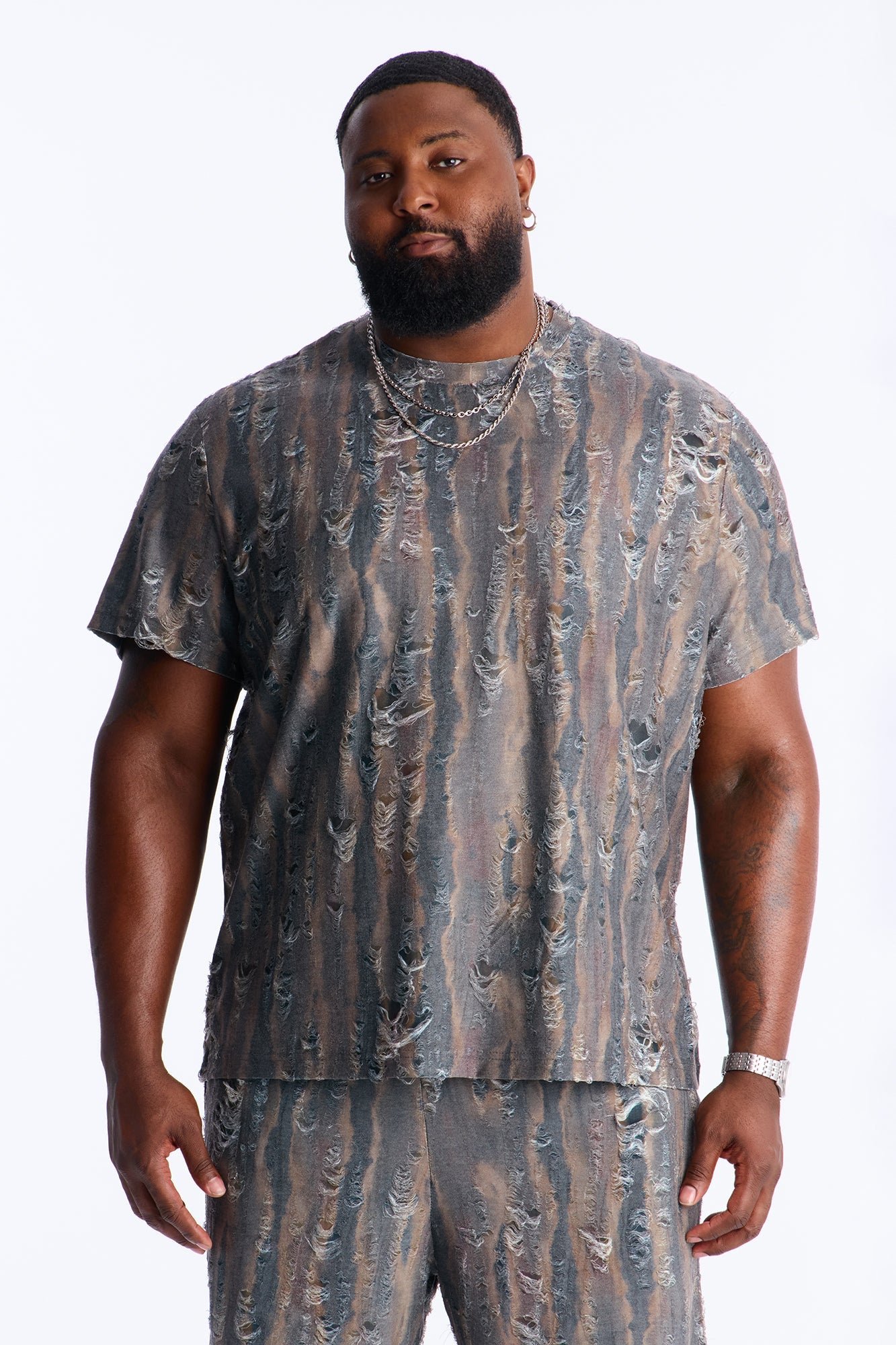 Fragmented Realism Distressed Tee - Brown Fashion Nova