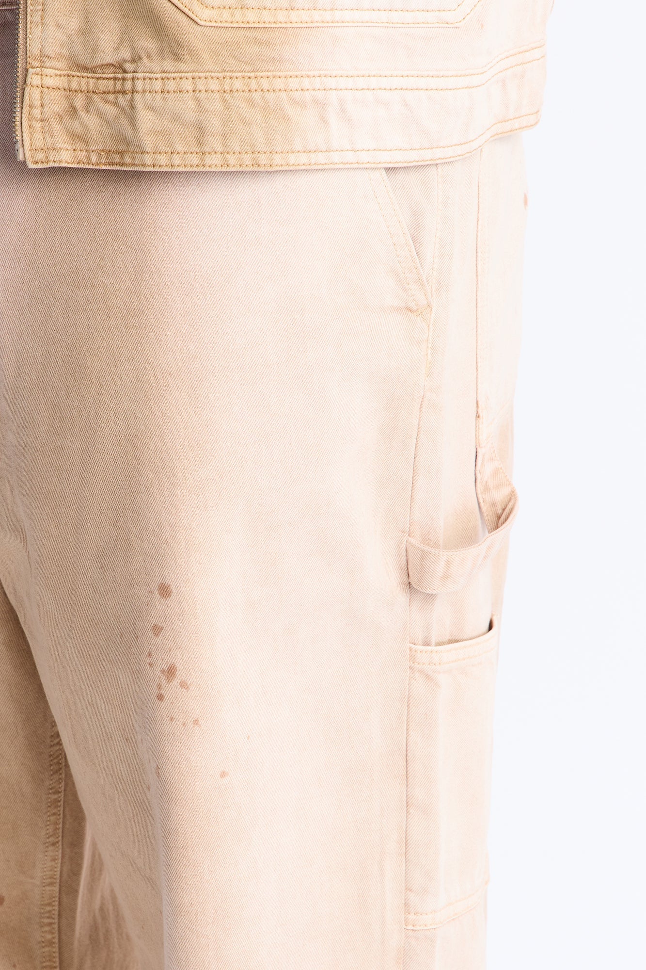 Baggy Spot Stained Jean - Tan Fashion Nova