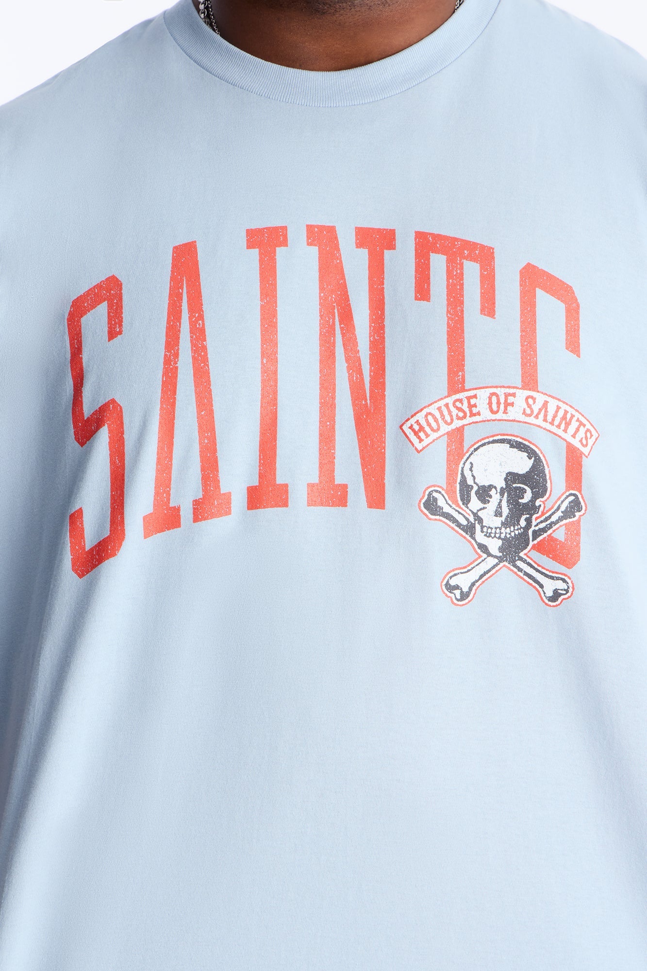 House Of Saints Crimson Short Sleeve Tee - Light Blue Fashion Nova