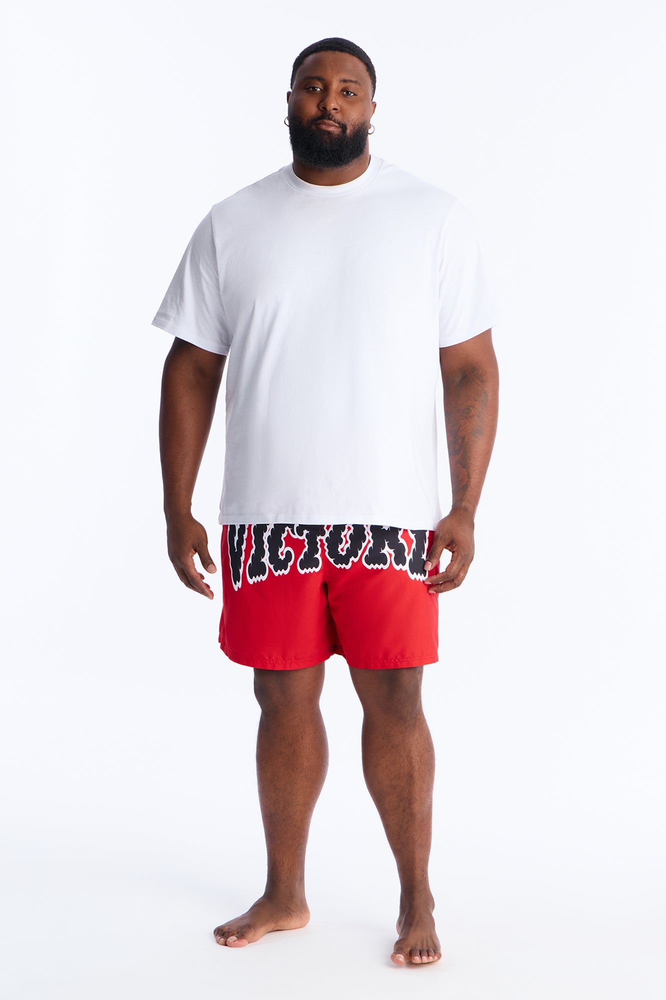 Victory Swim Trunk 7″ - Red Fashion Nova