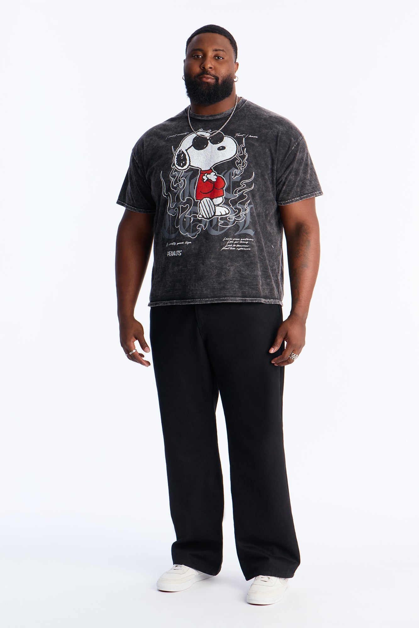Snoopy Been Cool Vintage Wash Short Sleeve Tee - Black Wash Fashion Nova