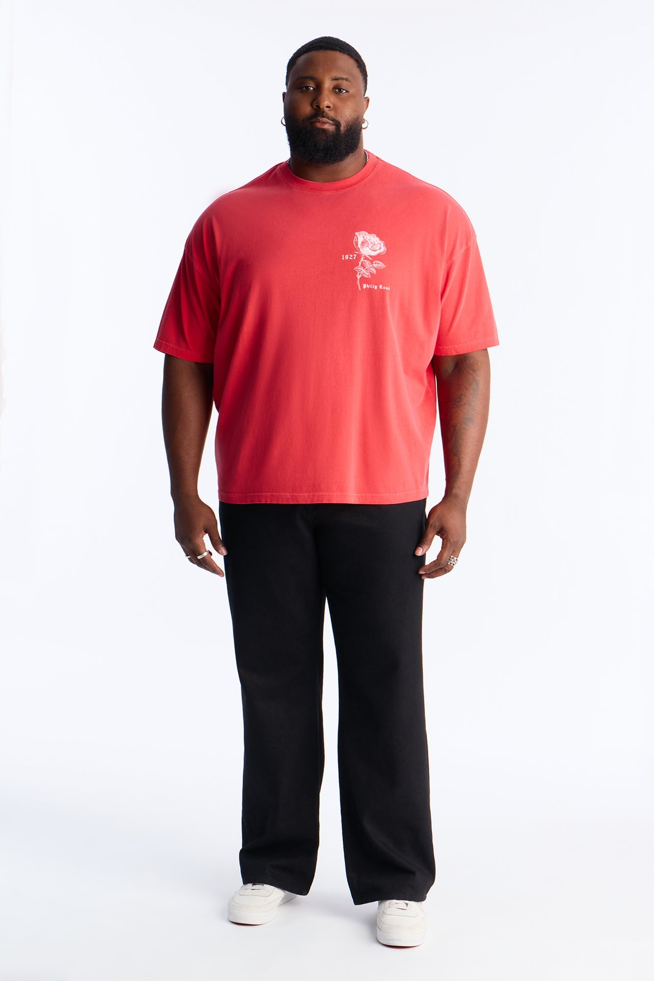 Philly Rose Oversized Short Sleeve Tee - Red Fashion Nova